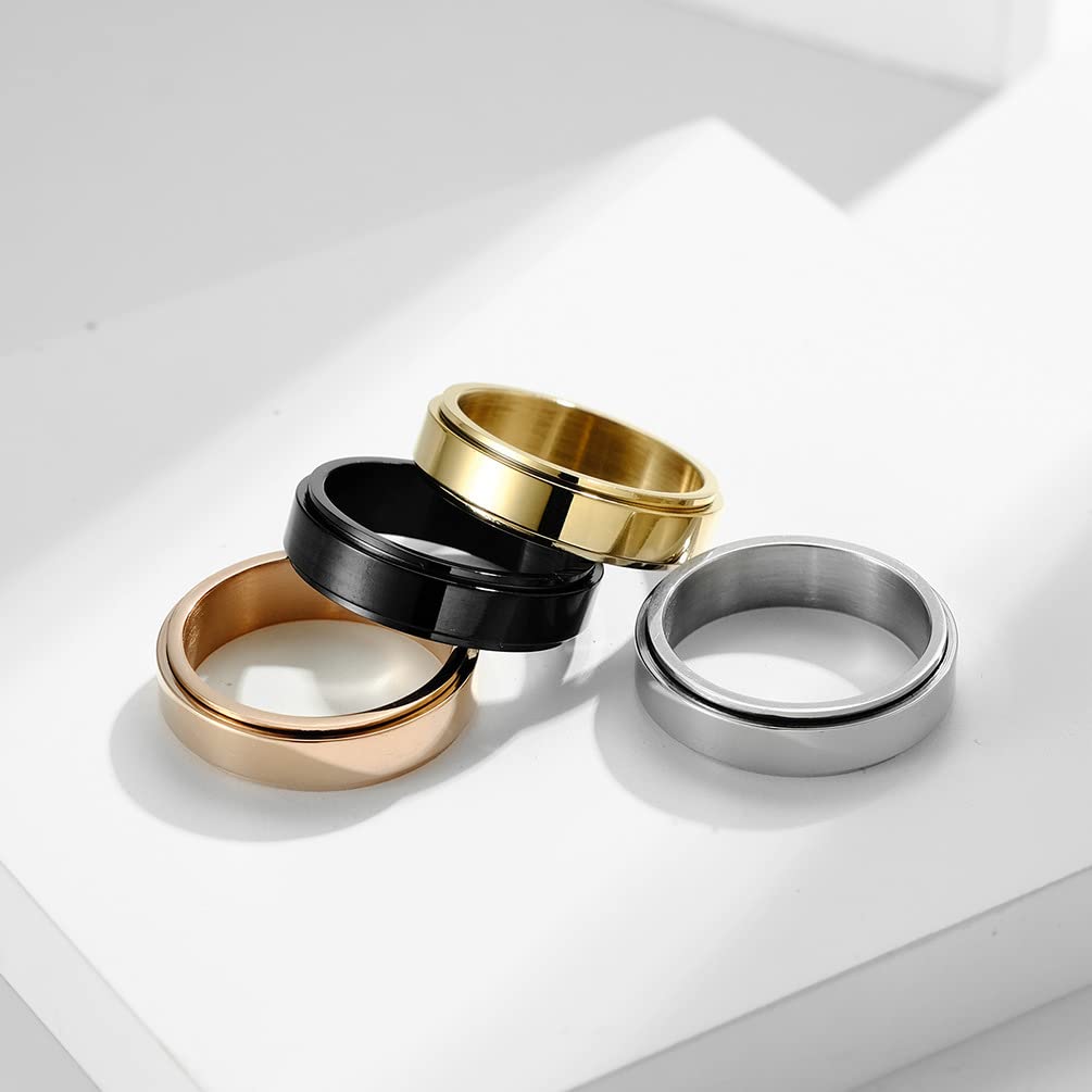 Keep Fucking Going Stainless Steel Motivational Ring - Inspirational Spinner Band for Women & Teens - High Polish Silver Size 7 - Perfect for Graduation Gifts, Daily Encouragement & Self-Motivation Jewelry