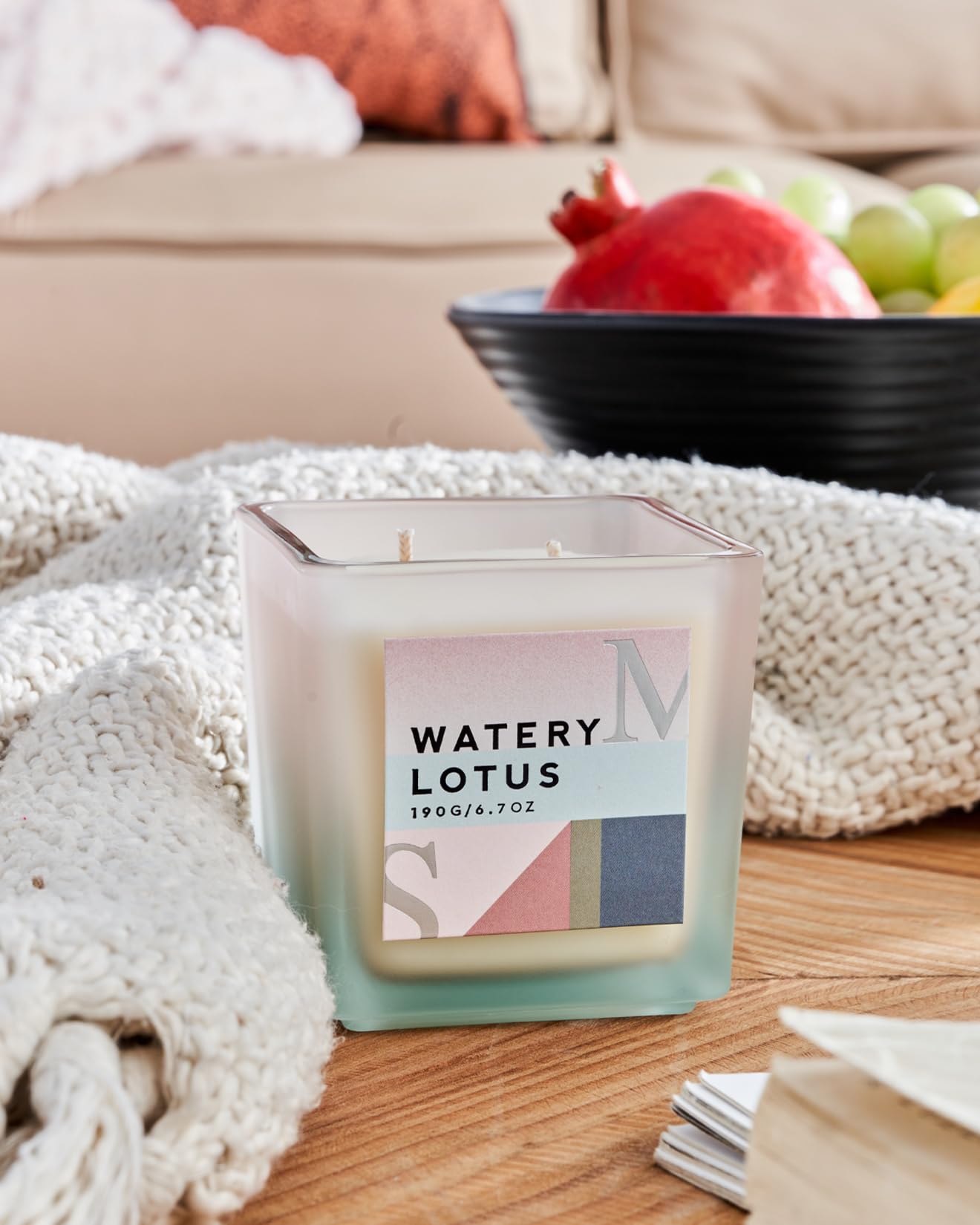 M&SENSE Water Lily Pear Scented Soy Candle Set with Refills - 14.3oz Aromatherapy Jar Candles, 80H Burn Time - Relaxing Fragrance for Stress Relief, Meditation, Spa, Yoga, Bath & Home Decor Gift