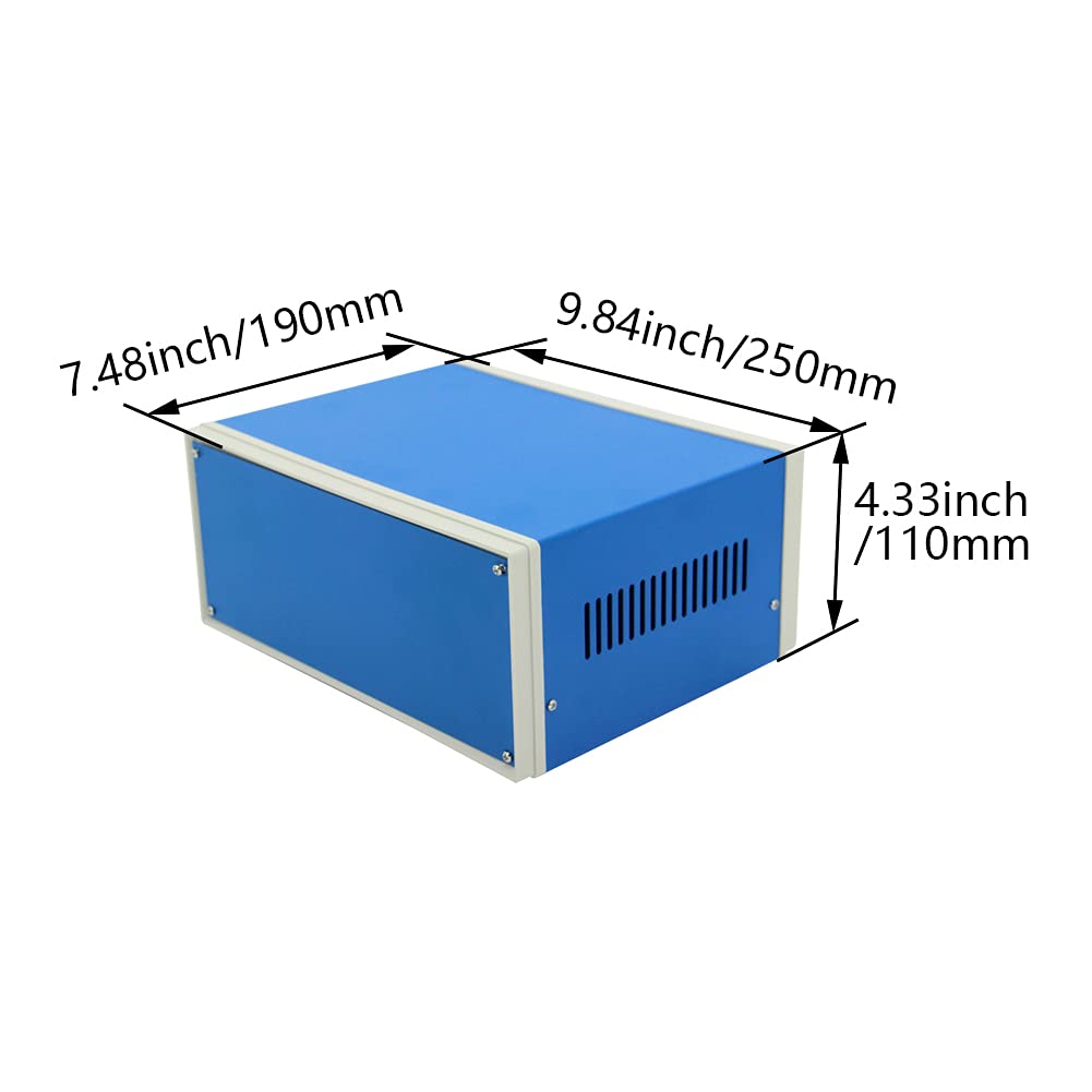 Bettomshin Waterproof Junction Box - Blue Metal Electrical Enclosure, Dustproof Universal Project Box for Electronics (9.84