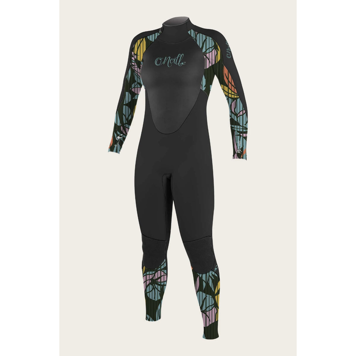 O'Neill Girls Epic 4/3 Youth Wetsuit 4216G - Black/Baylen/Black - Perfect for Surfing, Swimming & Water Sports
