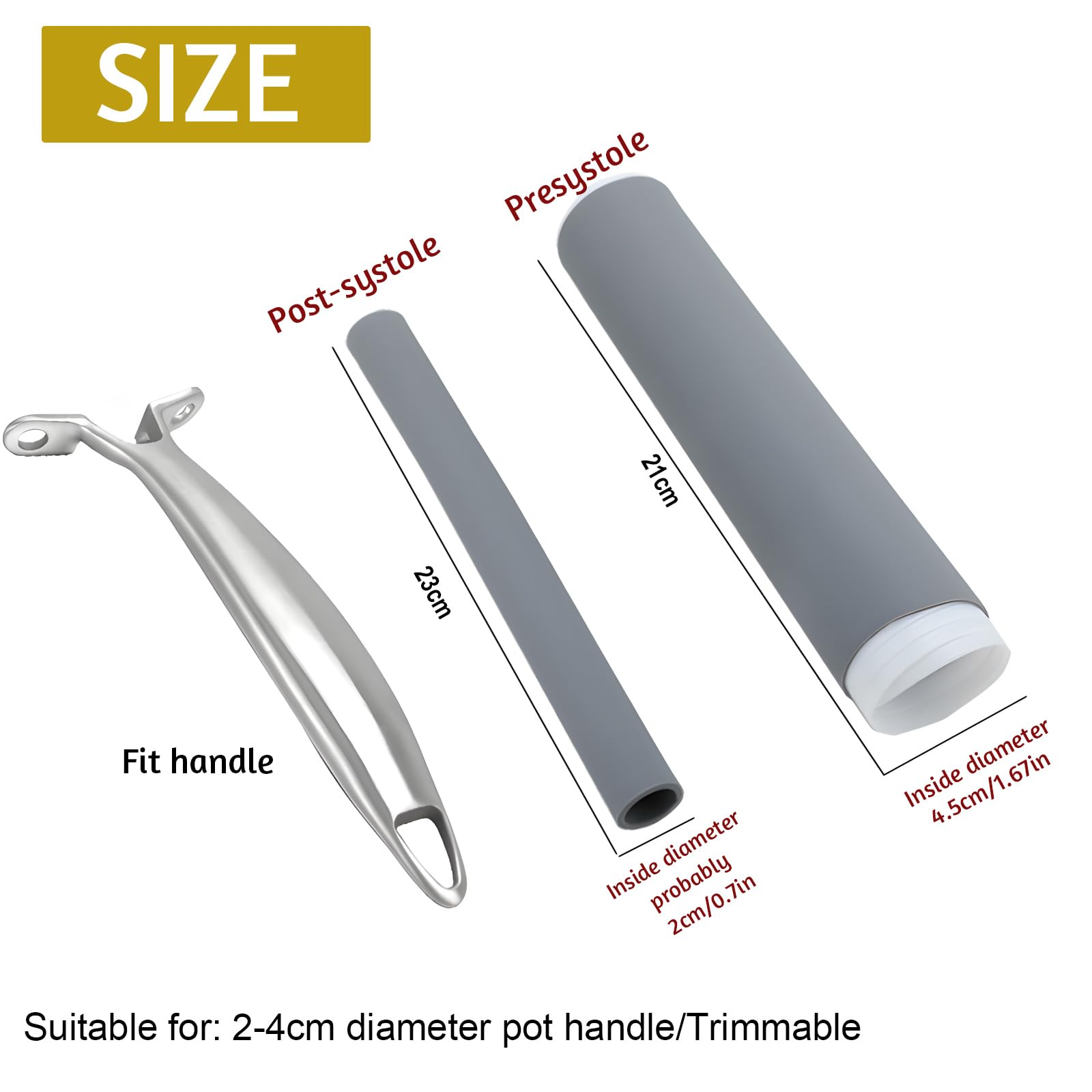 Heat Resistant Silicone Pot Handle Cover - Non-Slip Cookware Handle Sleeve for Woks, Cast Iron Skillets & Pans (2-Pack, Large) - Perfect for Safe Cooking & Kitchen Protection