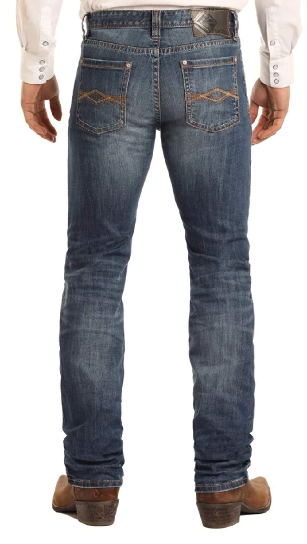 Rock & Roll Denim Slim Fit Stretch Straight Bootcut Jeans for Men - Comfortable & Stylish Vintage Denim Pants #M1R6205 | Perfect for Casual Wear, Night Out & Music Festivals