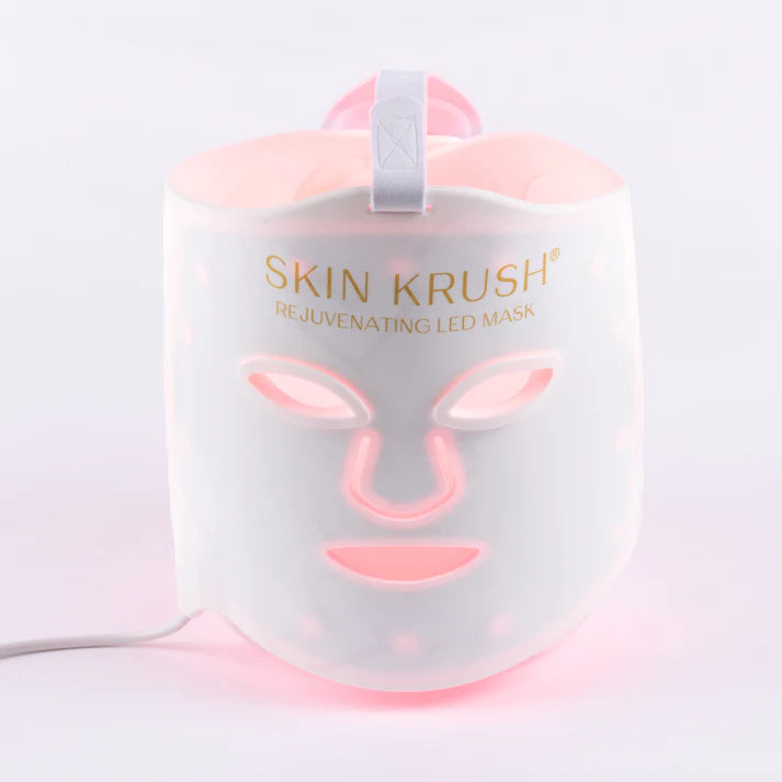 Skin Krush Rejuvenating LED Light Therapy Mask for Face - Anti-Aging & Skin Care Treatment at Home - Perfect for Wrinkles, Acne & Glowing Skin (Use During Skincare Routine or Relaxation Time)