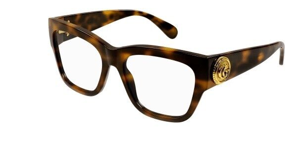 Gucci GG1410O 003 Havana Square Oversized Women's Eyeglasses - Stylish Designer Sunglasses for Women, UV Protection, Fashionable Oversized Frames - Perfect for Everyday Wear, Office, and Outdoor Activities