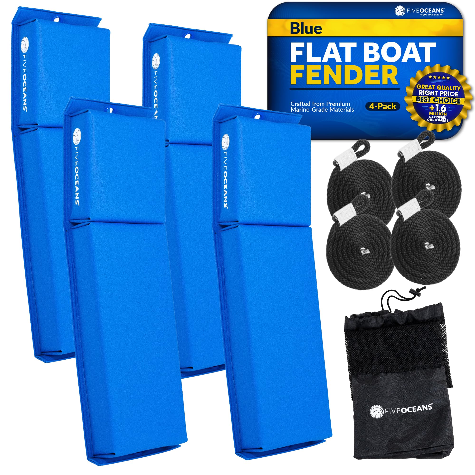 Five Oceans 24-Inch Boat Fenders with 3/8