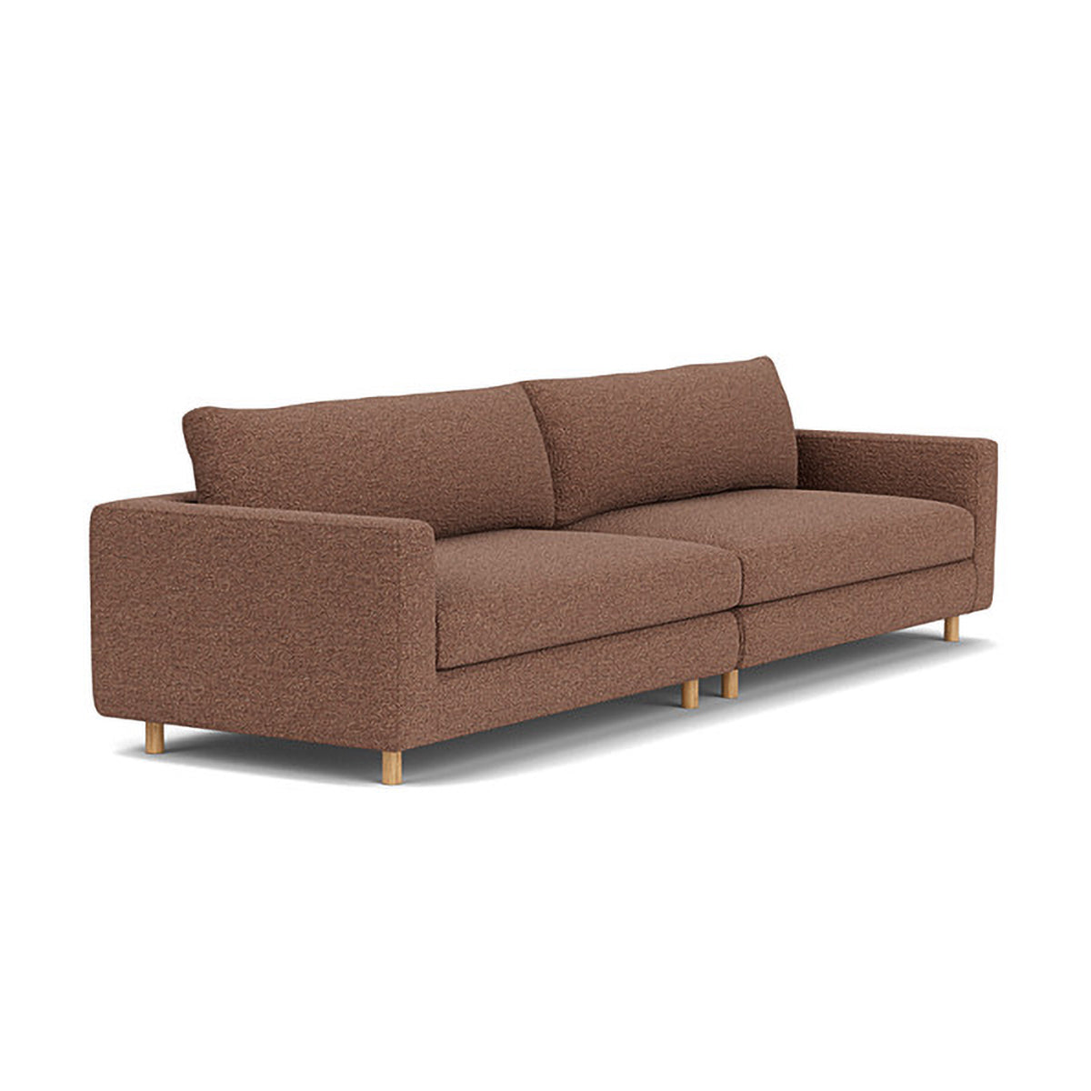 Modern Dylan Boucle 4-Seater Sofa - Soft Chenille Fabric Sectional Couch for Living Room, Lounge & Family Room - Comfortable Mid-Century Style Sofa for Home Decor