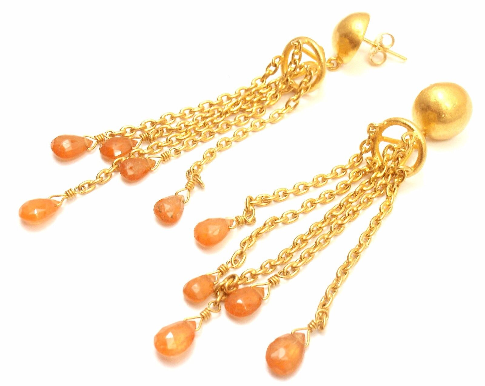 Authentic Yossi Harari 24k Yellow Gold Citrine Gemstone Drop Earrings for Women | Elegant Dangle Earrings for Parties, Weddings & Special Occasions