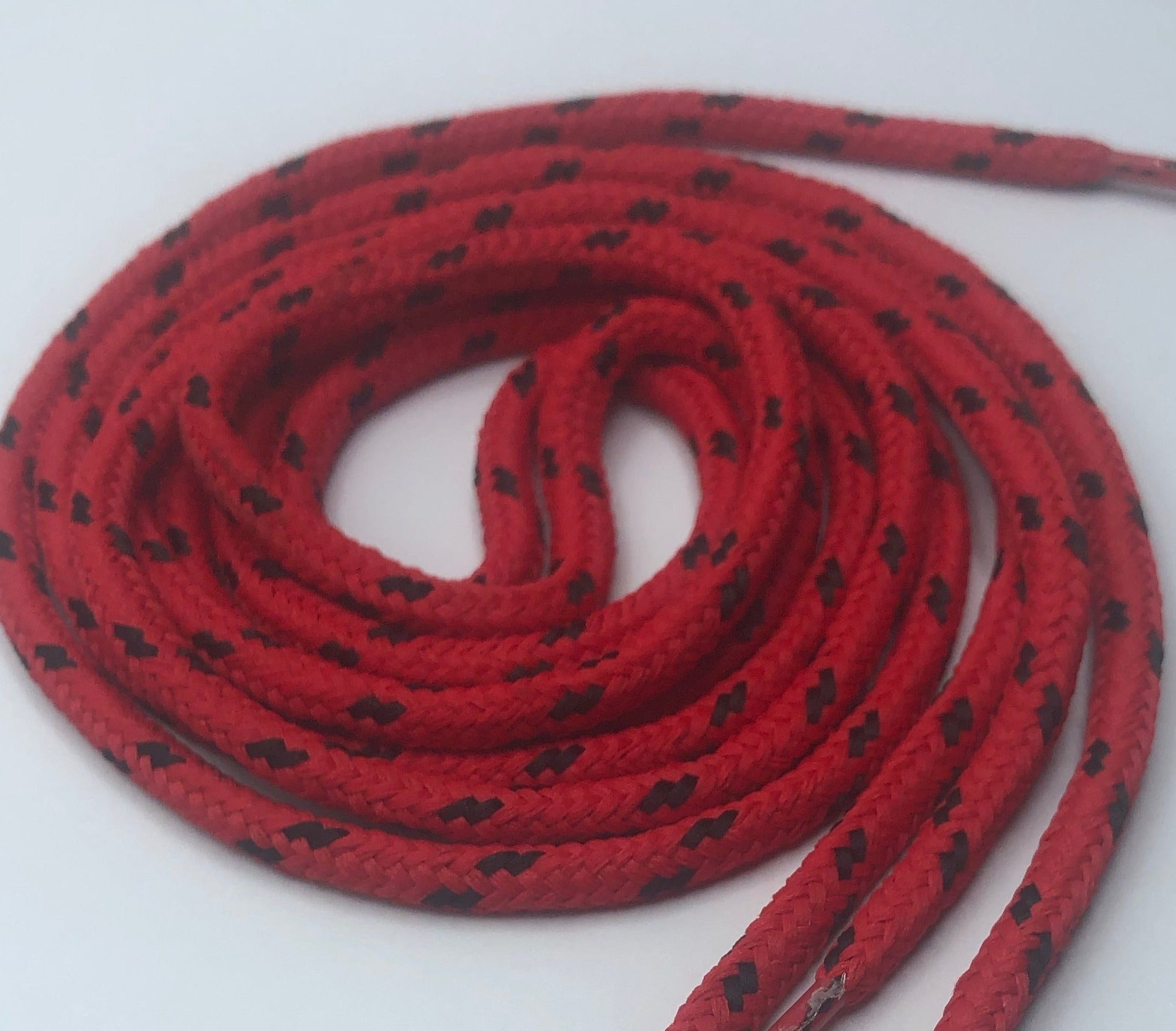 Classic Round Shoelaces - Red with Black Accents | Durable & Stylish for Sneakers, Boots & Casual Shoes | Perfect Replacement Laces for Everyday Wear