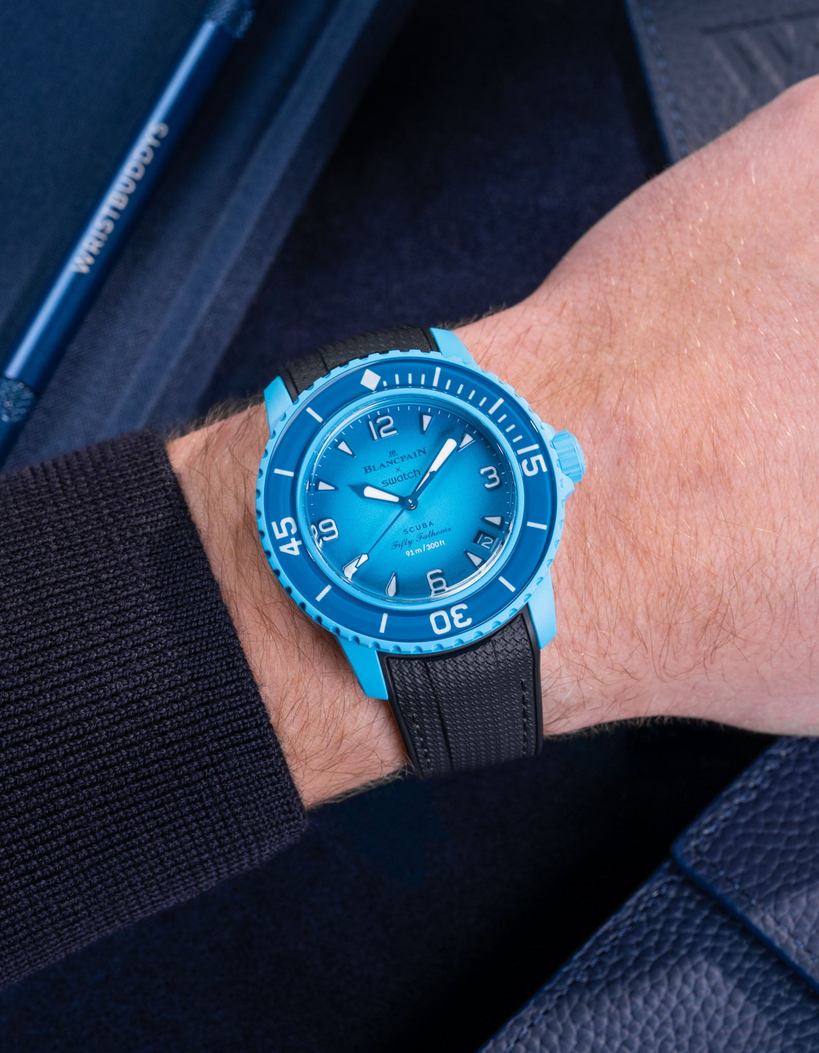 Premium Rubber Watch Strap for Blancpain x Swatch Blue Lagoon - Durable & Comfortable Replacement Band for Swimming, Diving & Everyday Wear