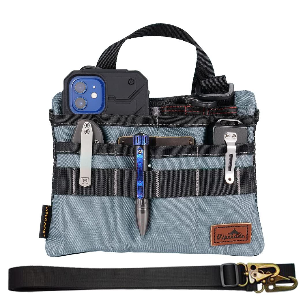 Viperade VE5 EDC Pocket Organizer for Men - 7-Pocket Nylon Pouch for Multitools & Everyday Carry Gear | Compact Utility Organizer for Tactical, Camping, Hiking & Outdoor Adventures