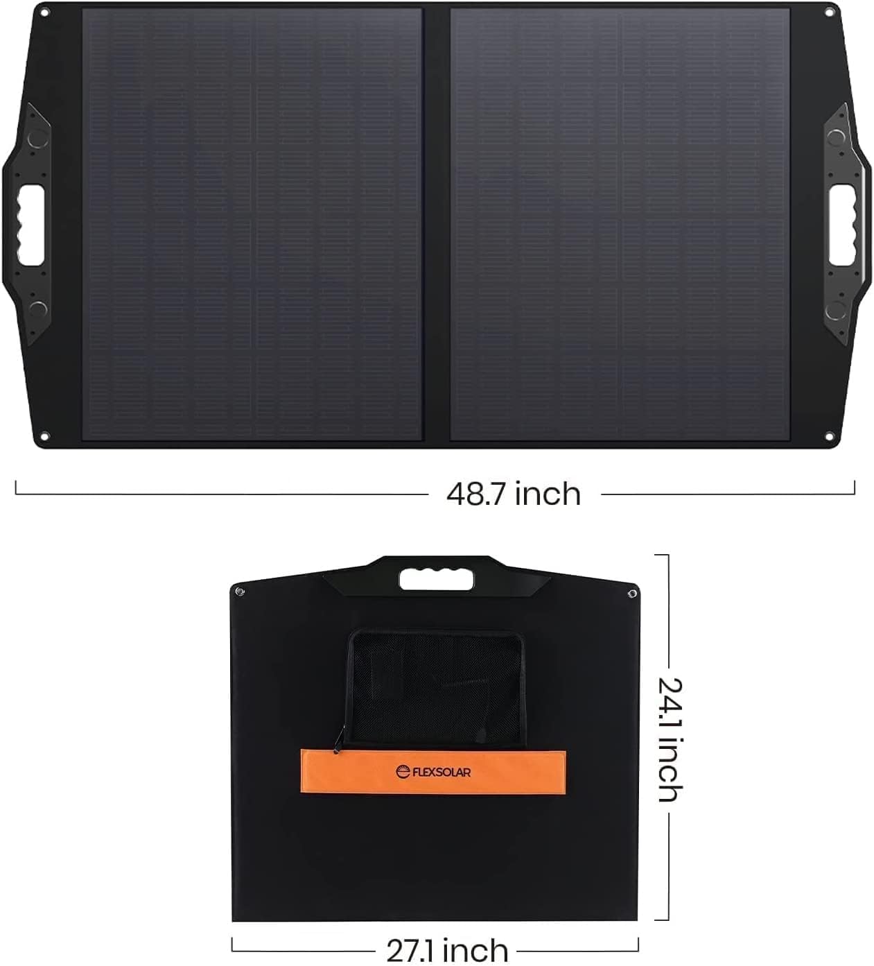 100W Foldable Solar Panel Charger Kit with 20-28V DC Output for Jackery/Rockpals Power Stations - Portable Solar Generator with USB-A, USB-C & QC 3.0 for Outdoor Emergencies, Camping, Van Life & Off-Grid Power