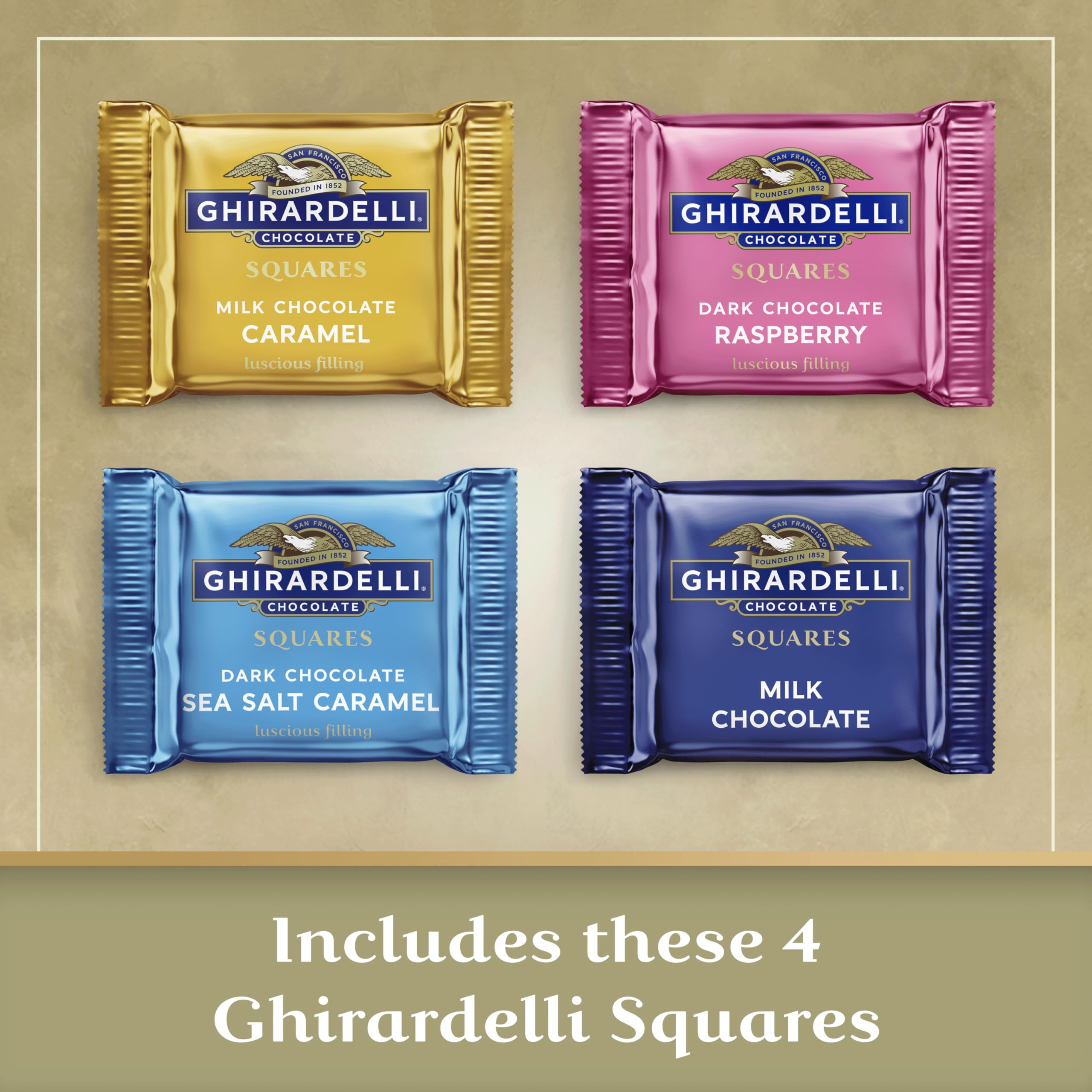 GHIRARDELLI Premium Chocolate Assortment SQUARES Gift Box - 29.6 oz (840g) Luxury Dark & Milk Chocolate Variety Pack | Perfect for Holiday Gifts, Birthday Presents & Corporate Events