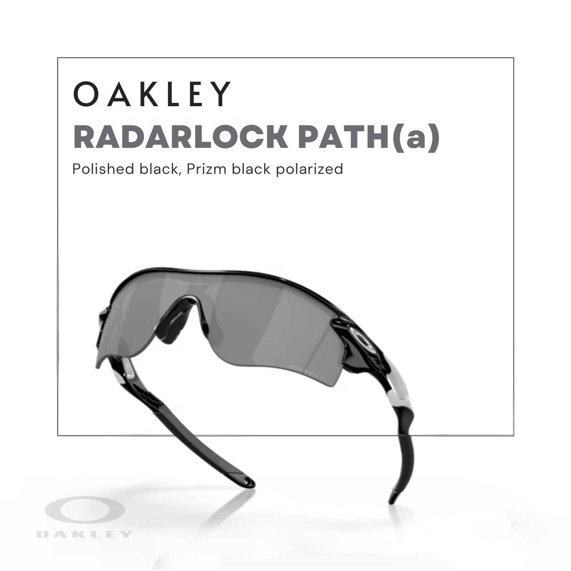 Oakley Radar Lock Path Asian Fit OO9206 Low Bridge Rectangle Sunglasses for Men - Polarized Sports & Driving Shades with UV Protection + BUNDLE Leash & Designer iWear Kit - Perfect for Cycling, Running & Outdoor Activities