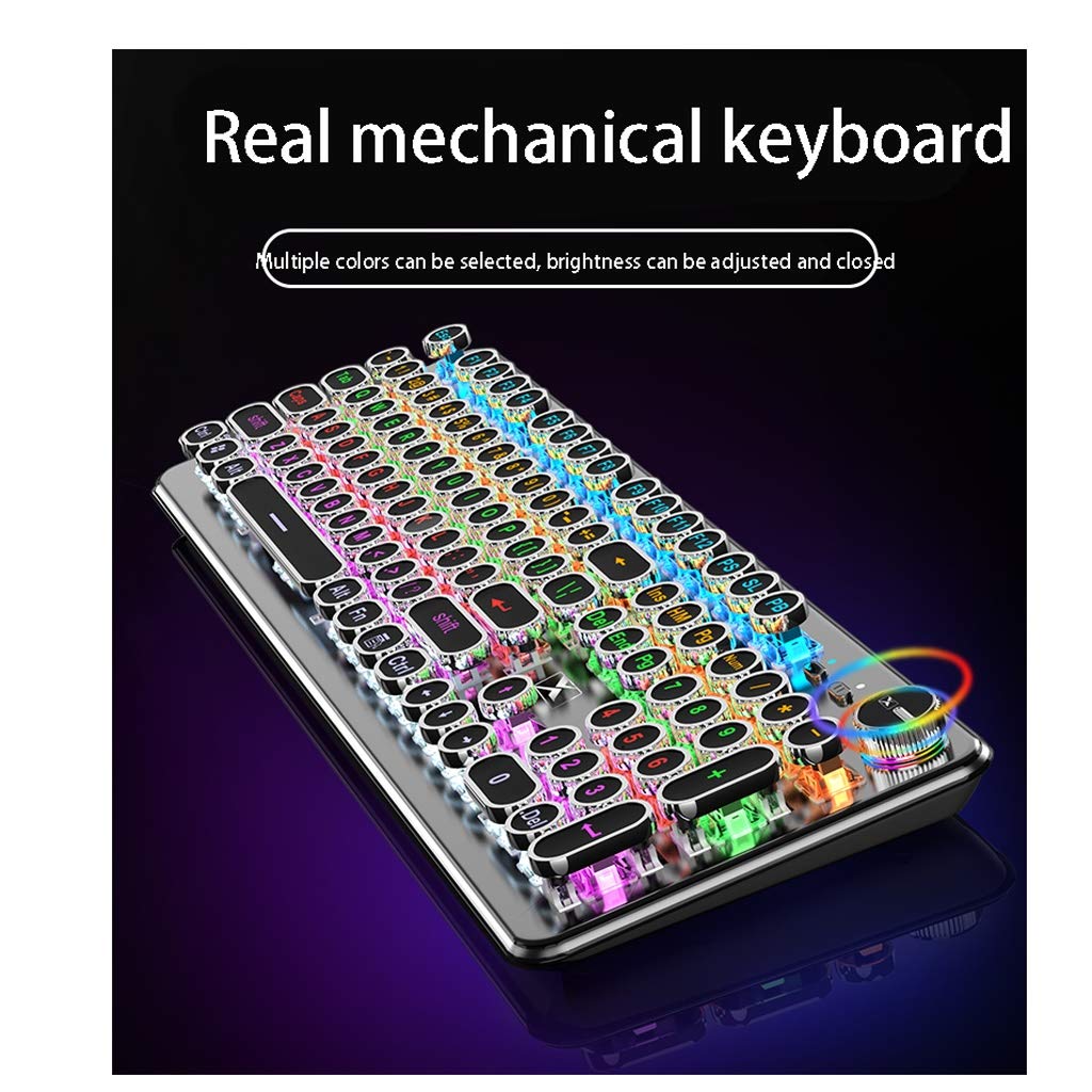 ARCH Mechanical Keyboard and Mouse Set - Green/Black/Tea Switch Retro Wired Gaming Combo for PC & Laptop (Pink) - Perfect for Esports, Office Work & Typing Enthusiasts