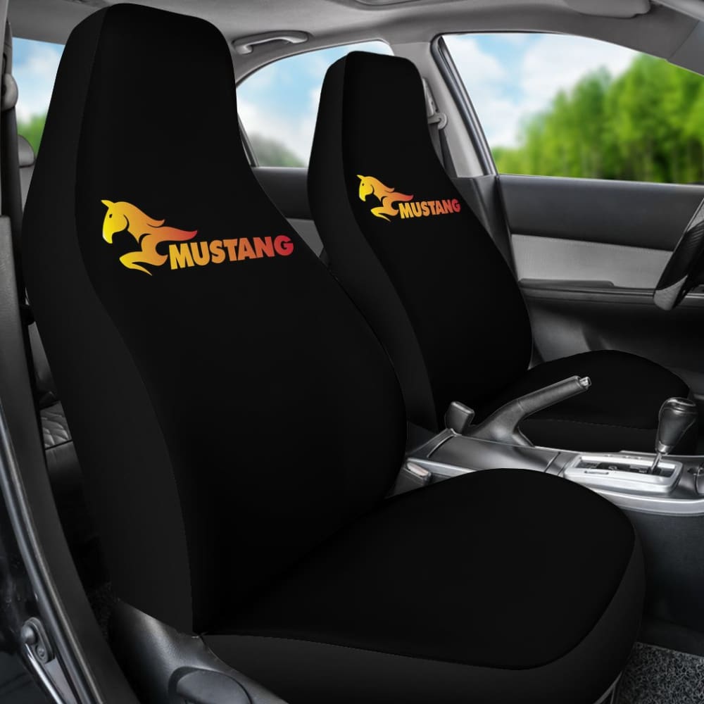 Premium Ford Mustang Horse Logo Car Seat Covers - Universal Fit for 2015-2023 Models - Durable Neoprene Material - Perfect for Road Trips & Car Enthusiasts
