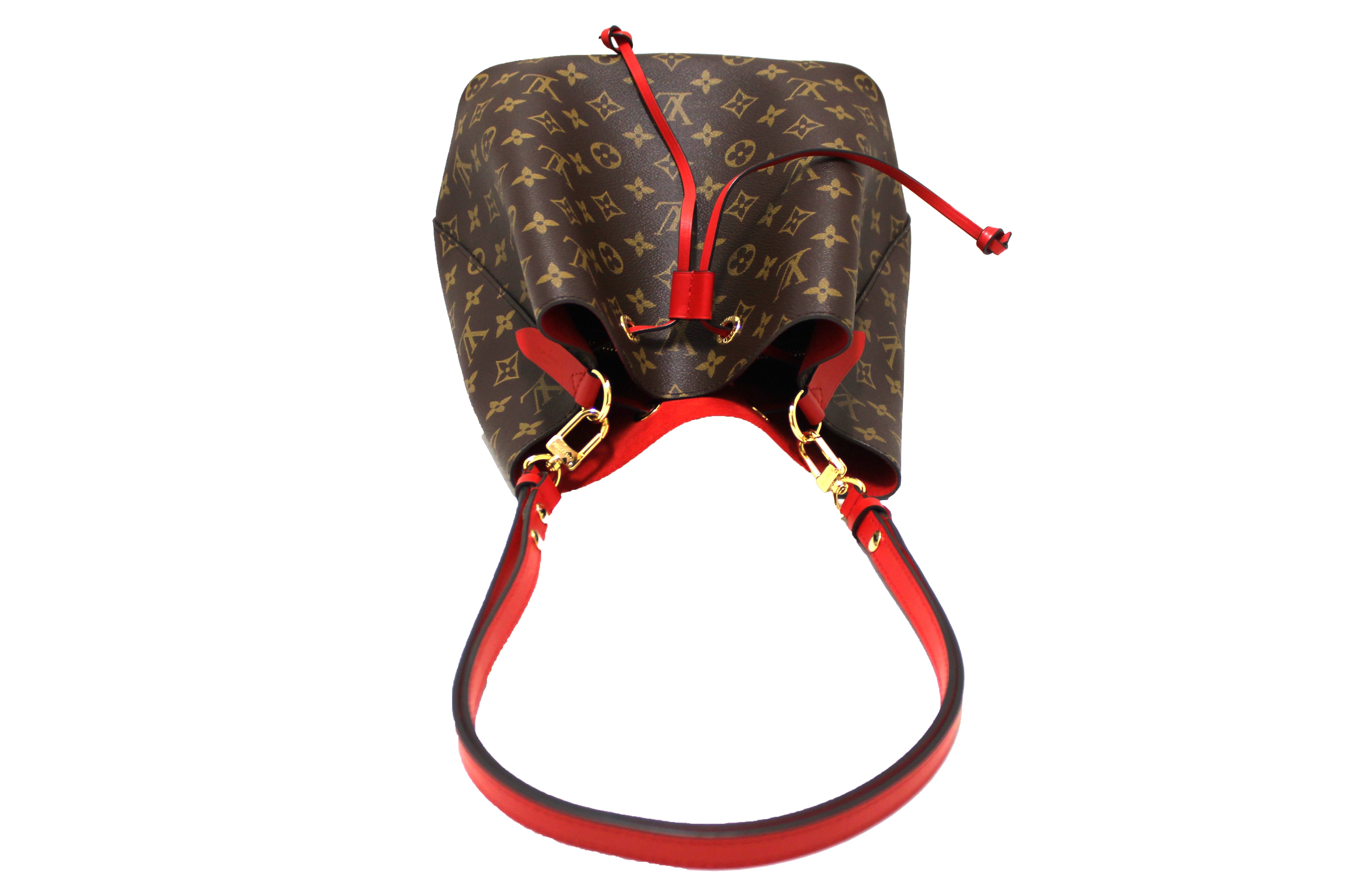 Authentic Louis Vuitton Classic Monogram Red NeoNoe Shoulder Bag for Women | Luxury Designer Handbag | Perfect for Work, Travel & Evening Events