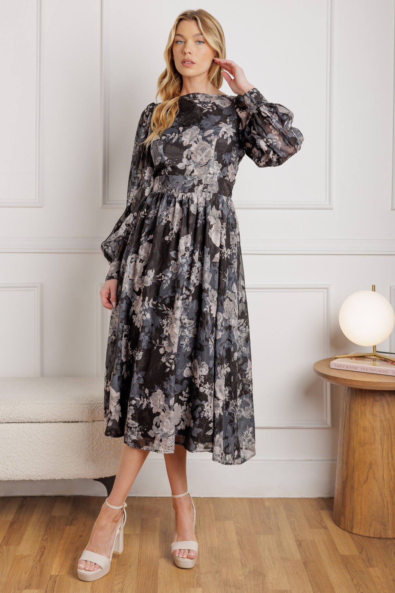 BE SOMEONE WOVEN MIDI DRESS - Flowy Summer Dress for Women, Elegant A-Line Midi Dress with Pockets - Perfect for Beach Vacations, Date Nights & Office Wear