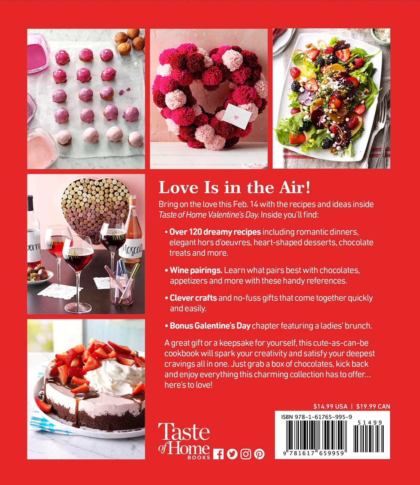 Taste of Home Valentine's Day Mini Binder - Holiday Recipe Organizer for Romantic Dinners & Special Occasions