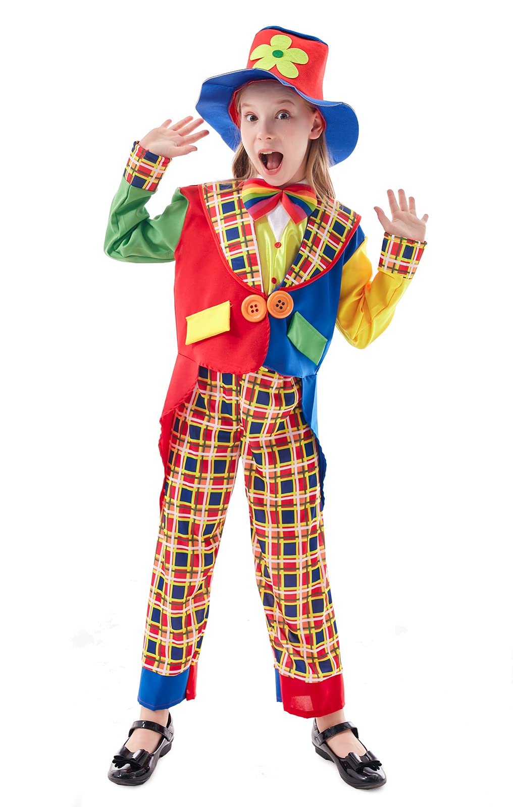 VKI® Kids Clown Costume Set - Halloween Costume & Circus Party Outfit for Children | Perfect for Halloween, Carnival, Themed Parties & Dress-Up Play