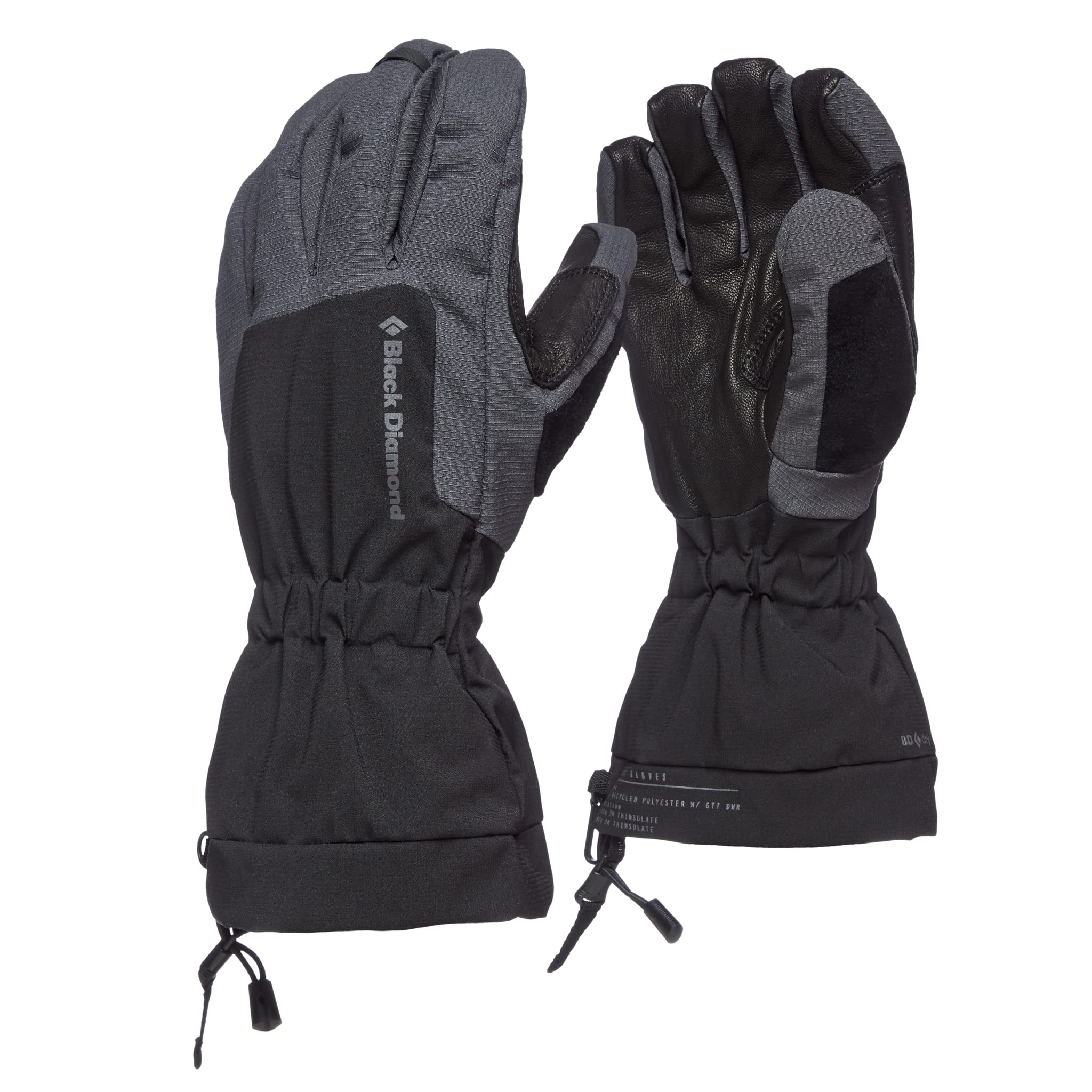 Black Diamond Equipment Glissade Gloves - Winter Gloves for Skiing, Snowboarding & Outdoor Activities - Waterproof & Warm - Black - Large - Perfect for Cold Weather Adventures