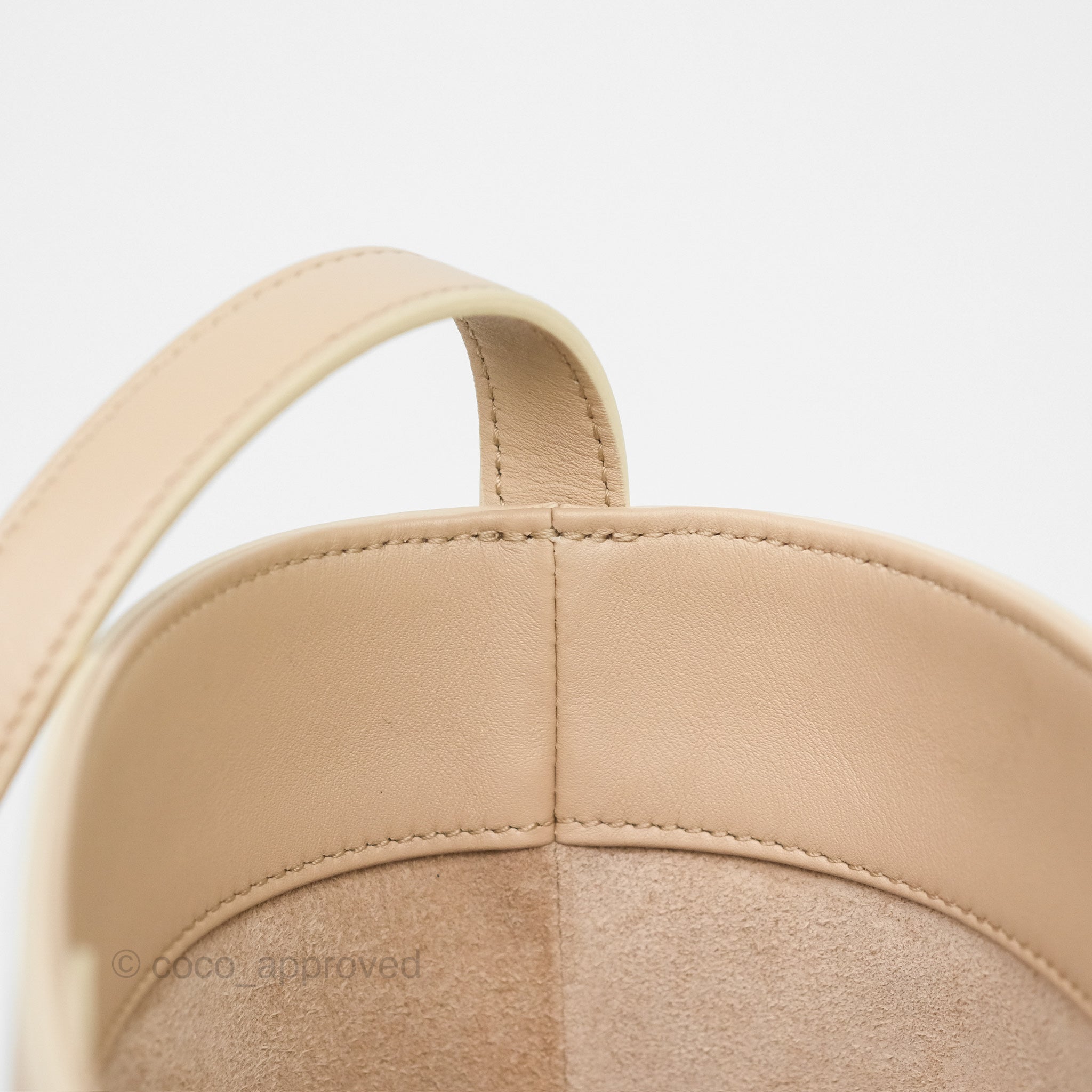 Celine Small Bucket Bag in Triomphe Calfskin Leather Nude | Luxury Crossbody Shoulder Bag for Women | Perfect for Work, Travel & Everyday Use