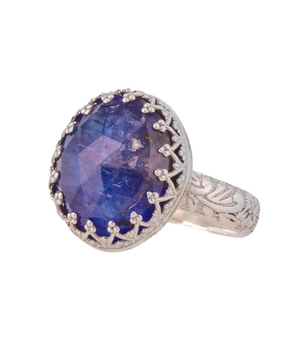 Exquisite Raw Faceted Tanzanite Ring in Argentium Silver by Galit – Handmade Jewelry for Women, Ethical Gemstone Engagement Ring, Boho Wedding Band, Unique Gift for Her