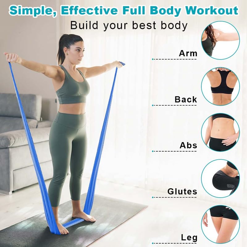 Flintronic Resistance Bands Set - 1.5M Exercise Bands with Multiple Resistance Levels for Strength Training, Crossfit, Yoga & Pilates - Perfect for Home Workouts, Gym Training & Physical Therapy