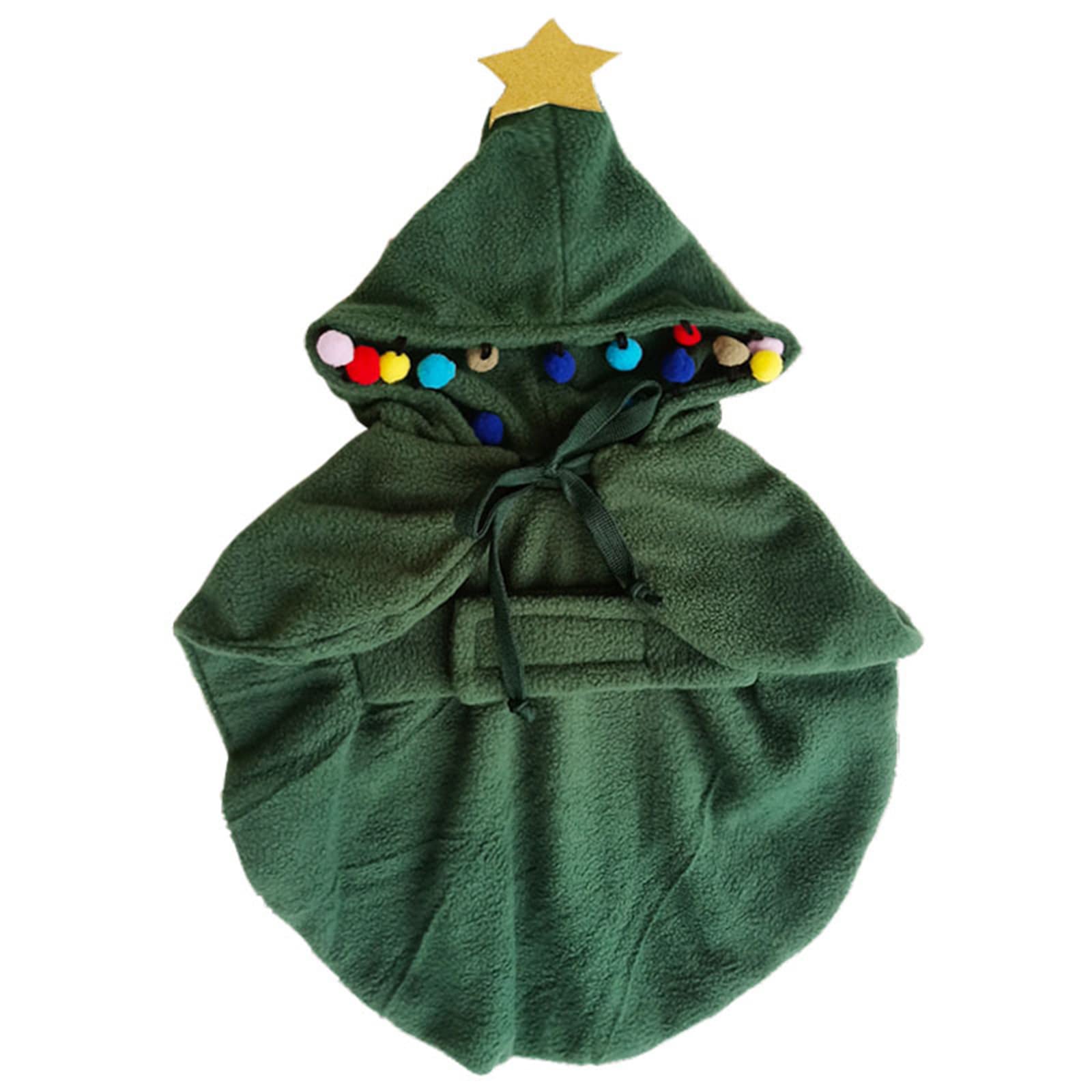 Christmas Pet Dog Cloak - Warm Winter Dog Clothes for Small Dogs & Cats | Cozy Teddy & Hiromi Style Outfits for Holiday Photos & Indoor Comfort