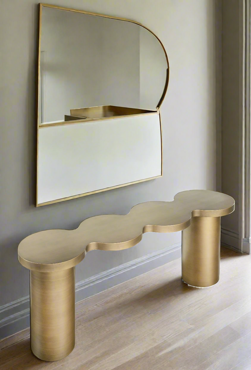 Modern Irregular Nuage Console Table - Stylish Entryway Sofa Table for Living Room, Hallway & Bedroom Decor