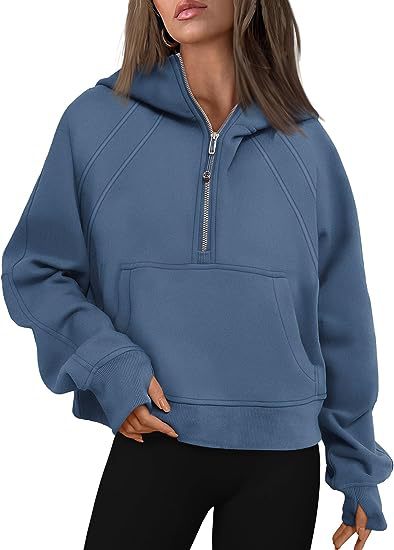 Women's Loose Fit Zip Up Hoodie with Pockets - Long Sleeve Pullover Sweatshirt for Fall & Winter | Casual Sportswear, Lounge Wear & Outdoor Activities