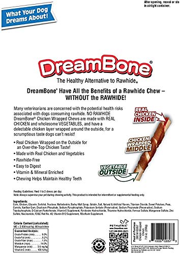 DreamBone Mini Sticks Wrapped With Real Chicken - Rawhide Free Dog Chew Treats for Small Dogs (15 Count) - Perfect for Training, Teething & Dental Health