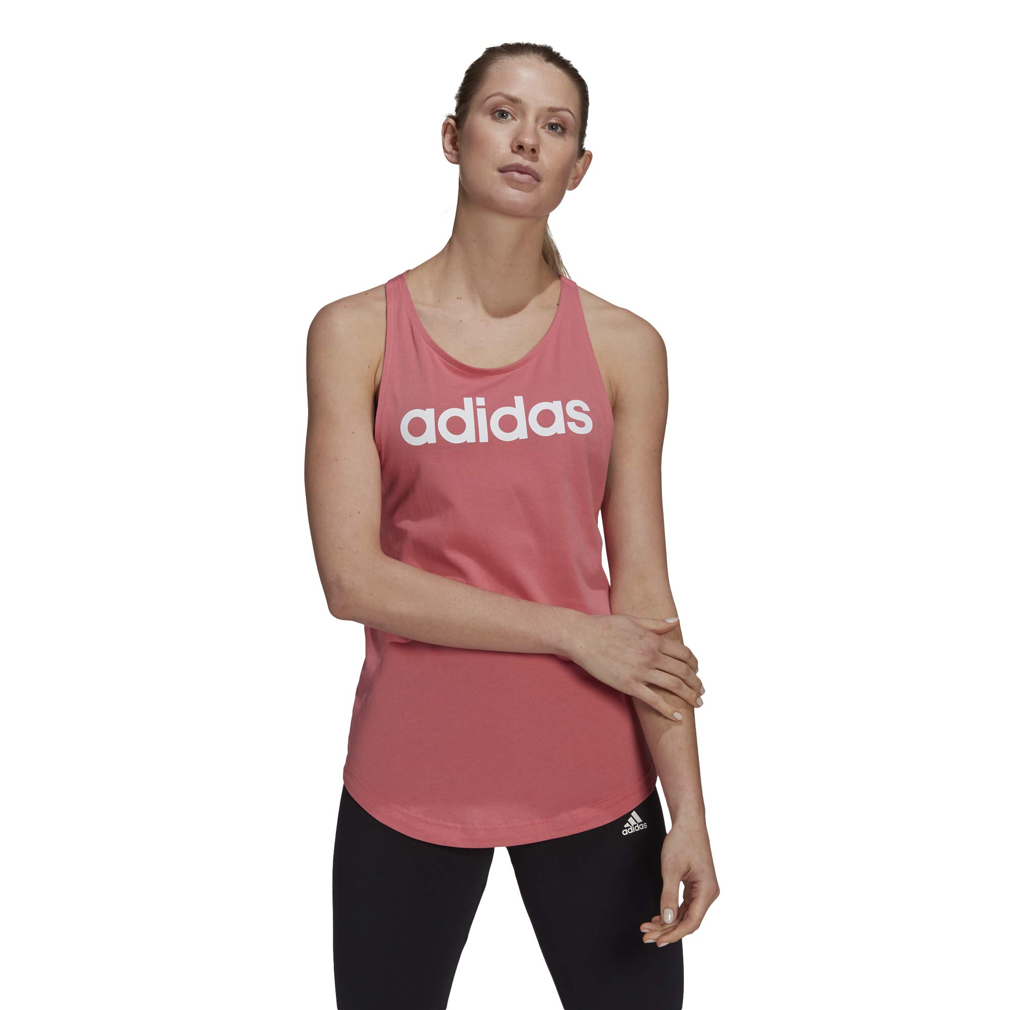 Adidas Women's Essentials Loose Fit Logo Tank Top - Breathable Workout Shirt for Gym, Yoga & Casual Wear