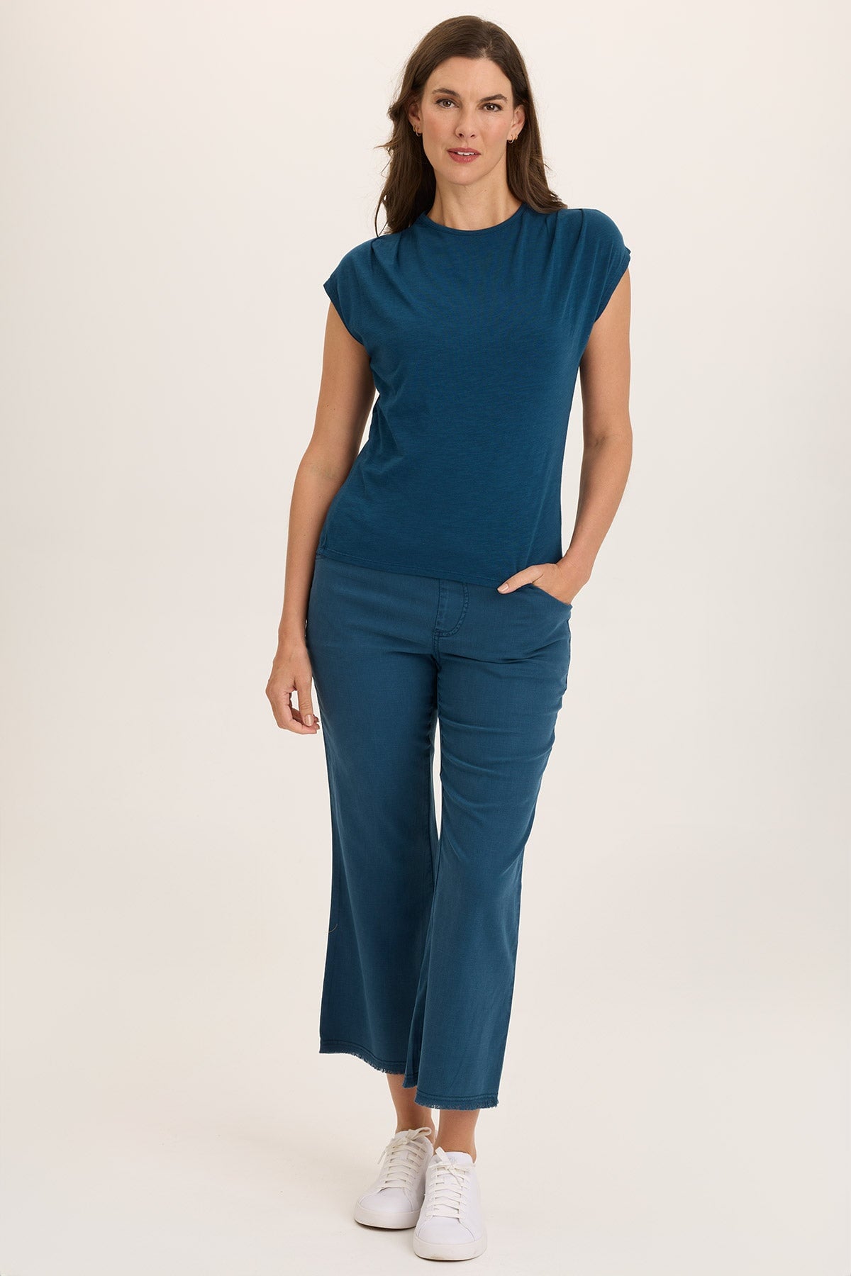 Lorilei Women's Twill Flare Pull On Pants - Comfortable Stretch High Waisted Wide Leg Trousers for Work, Office & Casual Wear