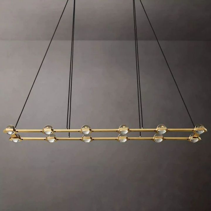 Besty 72-Inch Rectangular Chandelier - Modern Crystal Ceiling Light Fixture for Dining Room, Living Room & Bedroom Lighting