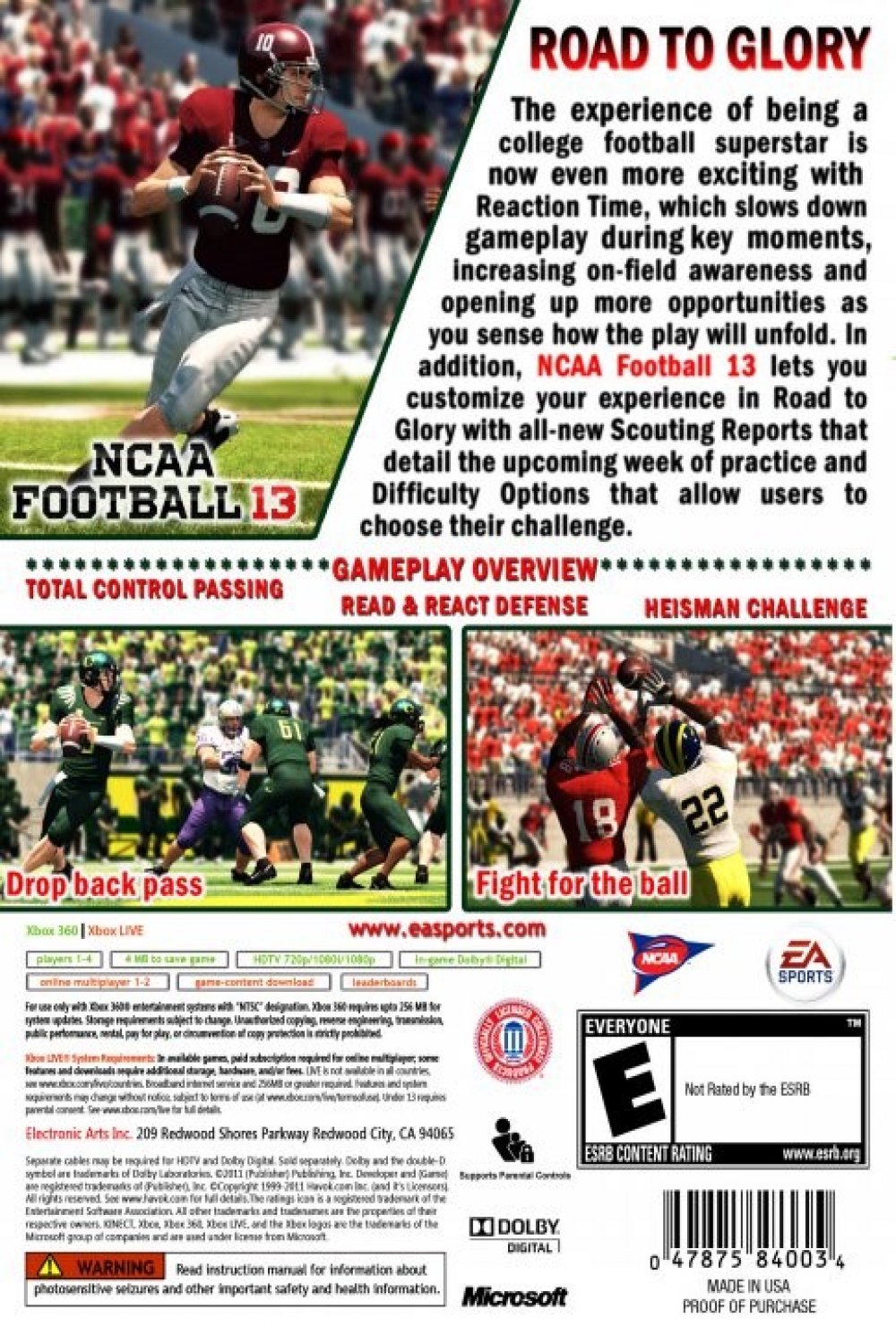 NCAA Football 13 Video Game - Authentic College Football Experience for PlayStation 3 & Xbox 360 - Perfect for Game Nights & Sports Fans