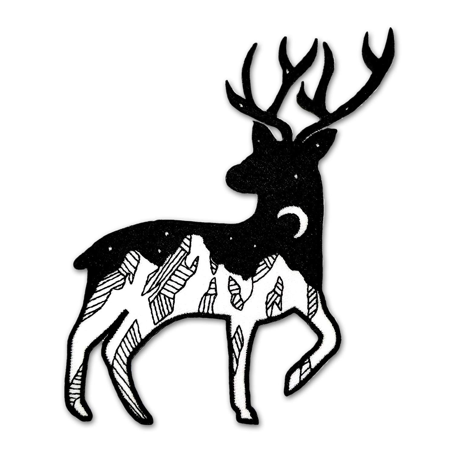 Deer Embroidered Iron On Patches for Jackets, T-Shirts, Backpacks - DIY Clothing Accessories for Customization - Perfect for Outdoor Adventures, Camping, and Festival Outfits