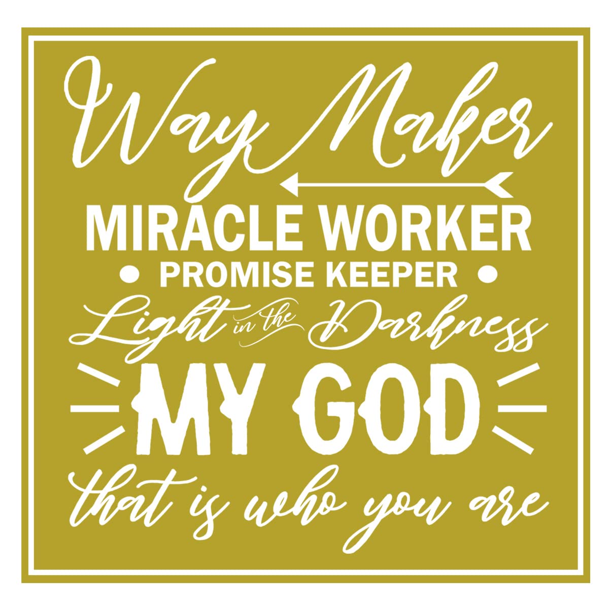 VWAQ Way Maker Miracle Worker Promise Keeper Inspirational Wall Decal - Religious Home Decor Sticker (13