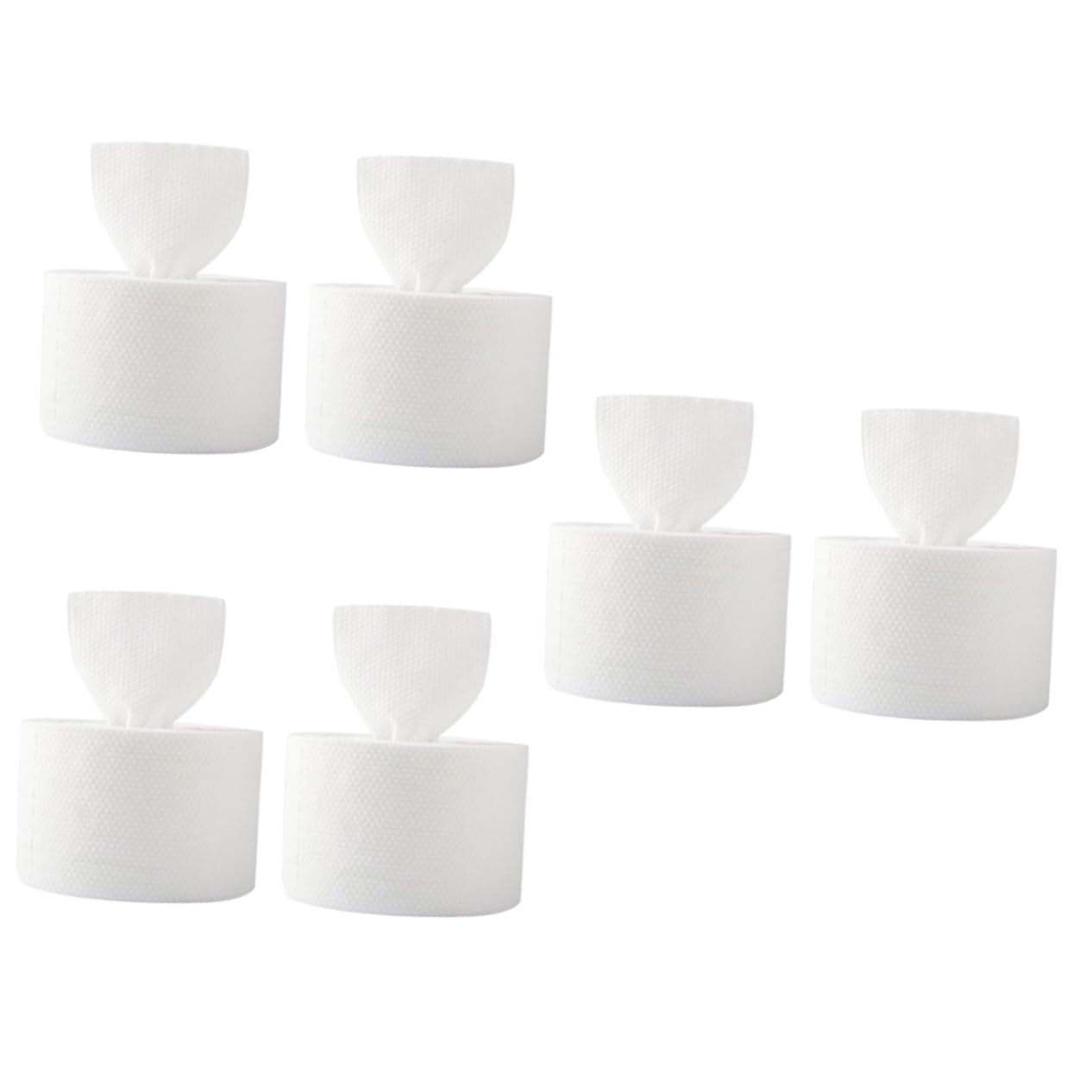 6 Rolls Face Towel Makeup Remover Wipes - Dry & Wet Cleansing Tissues for Gentle Skin Care - Perfect for Travel, Gym & Daily Makeup Removal (White)