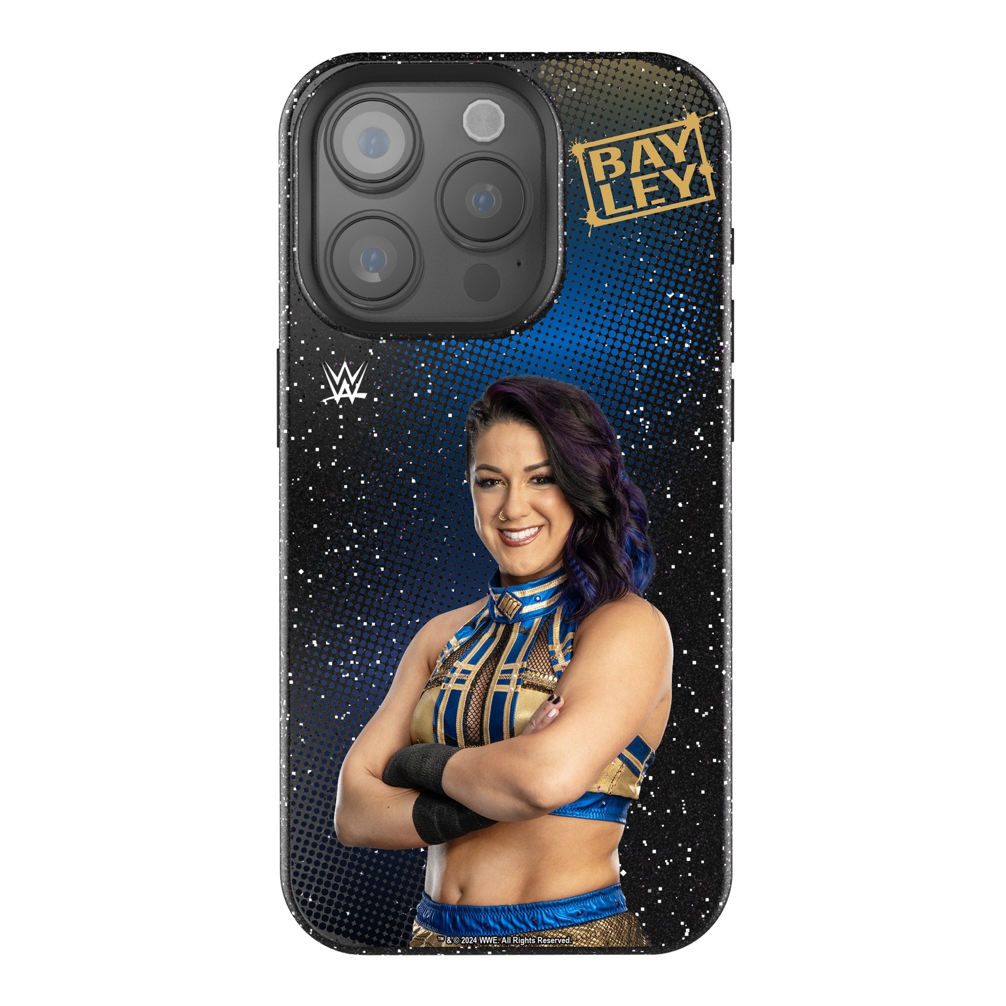 Bayley Superstar Bling Rhinestone Phone Case for iPhone 15/14/13/12/11 Pro Max - Sparkly Glitter Protective Cover for Women Girls (Pink Gold) | Perfect for Parties, Weddings & Special Occasions