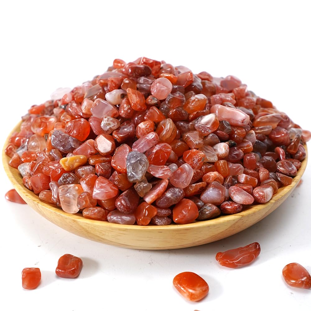 2.7lb Natural Red Polished Quartz Pebbles - Crushed Crystal Rocks for Succulent, Cactus, Bonsai Top Dressing | Terrarium, Vase Filler & Home Decor | Perfect for Landscaping, DIY Crafts & Zen Gardens