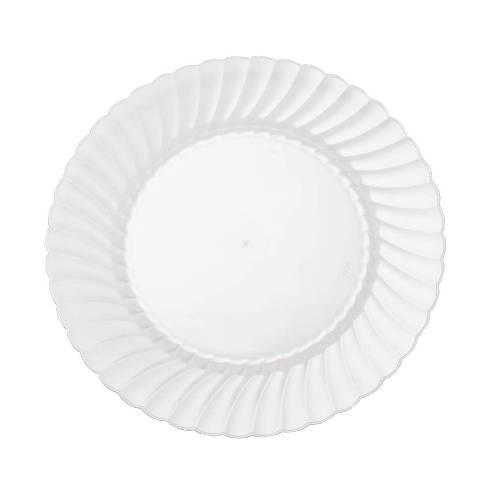 WNA RSCW91512 Clear 9 Inch Plastic Plates - Classicware Dinner Plates, Pack of 12 (Case of 15 Packs) - Perfect for Parties, Picnics & Everyday Dining