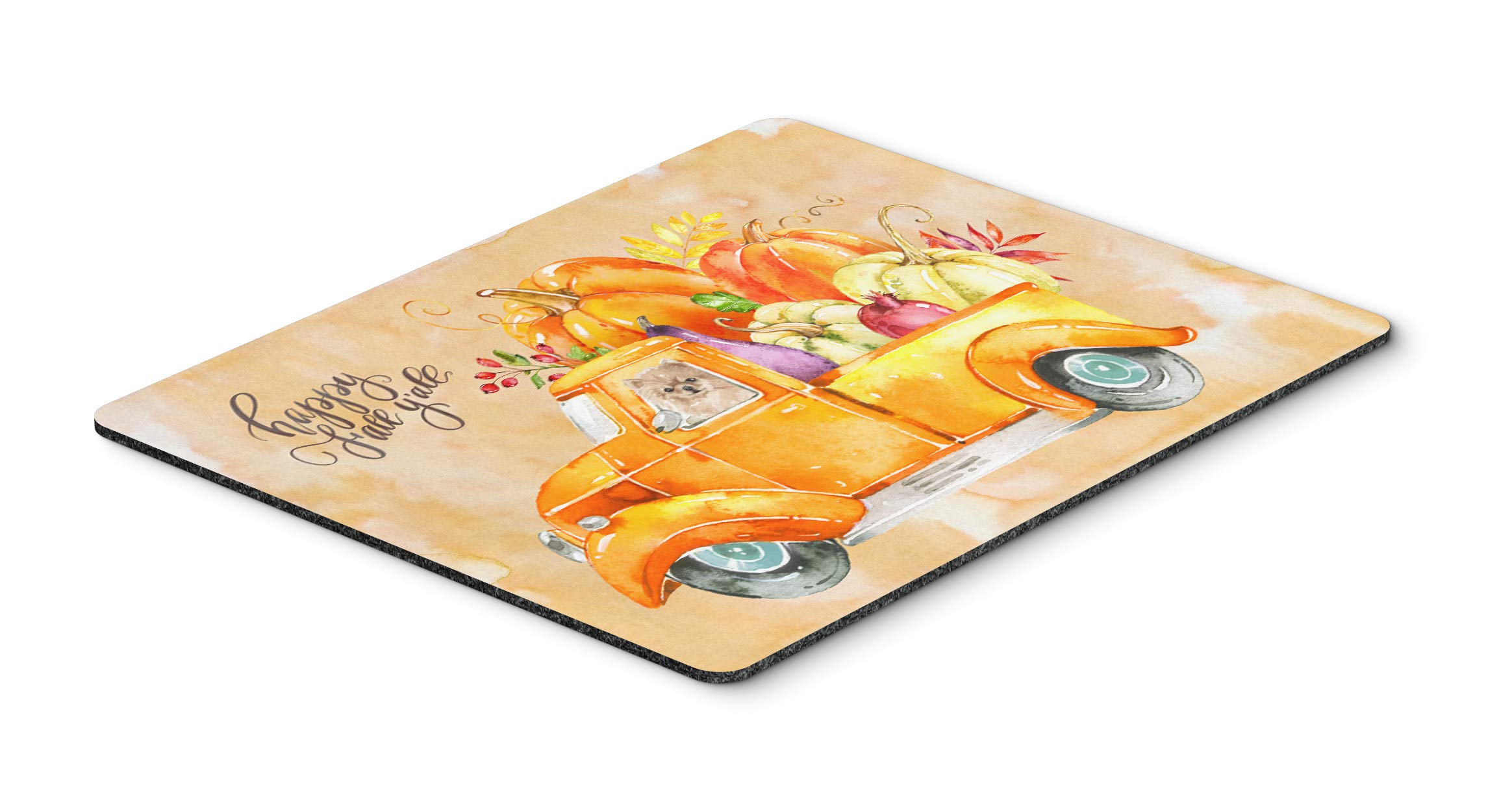 Fall Harvest Pomeranian Mouse Pad - Large Washable Non-Slip Desk Mat for Home Office, Gaming & Computer Work | Cute Dog Design Hot Pad & Trivet | Perfect for Workstations, Coffee Shops & Cozy Home Decor