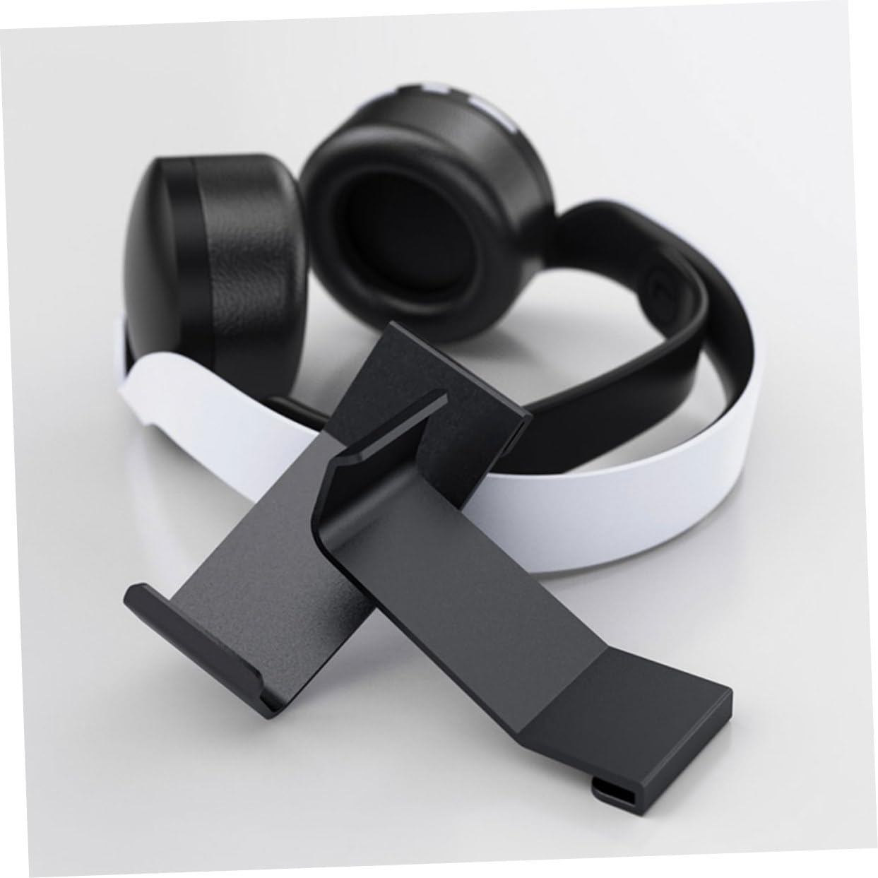 OSALADI 2-Pack Headphone Hanger Stand - ABS Plastic Headphone Holder with Hook for Wall Mount, Desk Organizer - Perfect for Gaming Setups, Home Office & Studio Headphone Storage