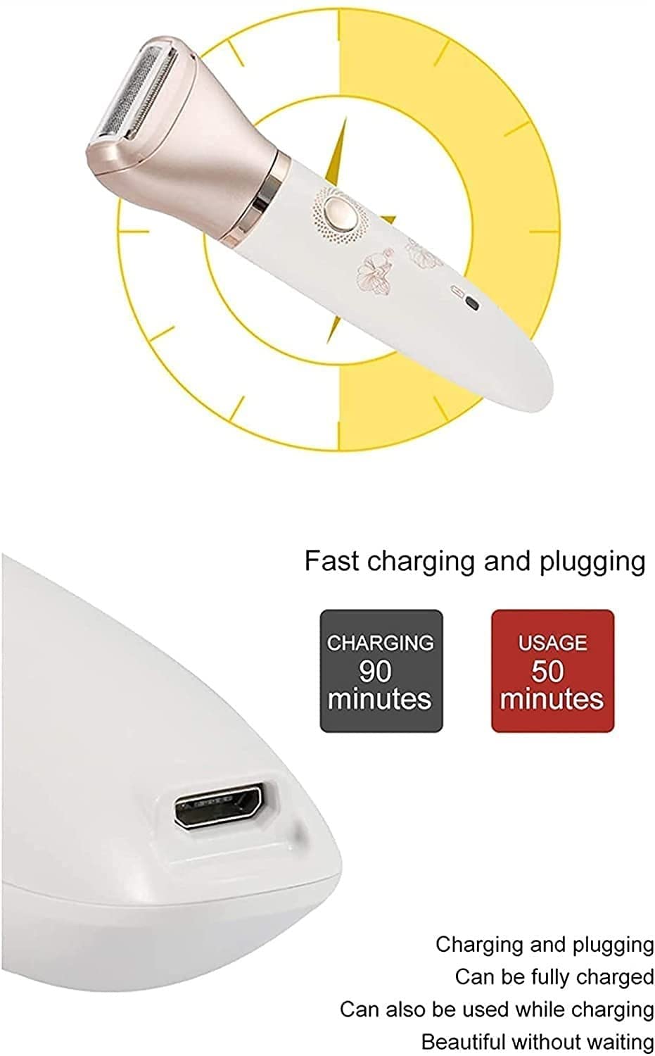 KouRy 2-in-1 Electric Shaver & Epilator for Women - USB Rechargeable, Waterproof Hair Trimmer & Remover - Perfect Gift for Her | Smooth Legs, Underarms & Bikini Line at Home or Travel