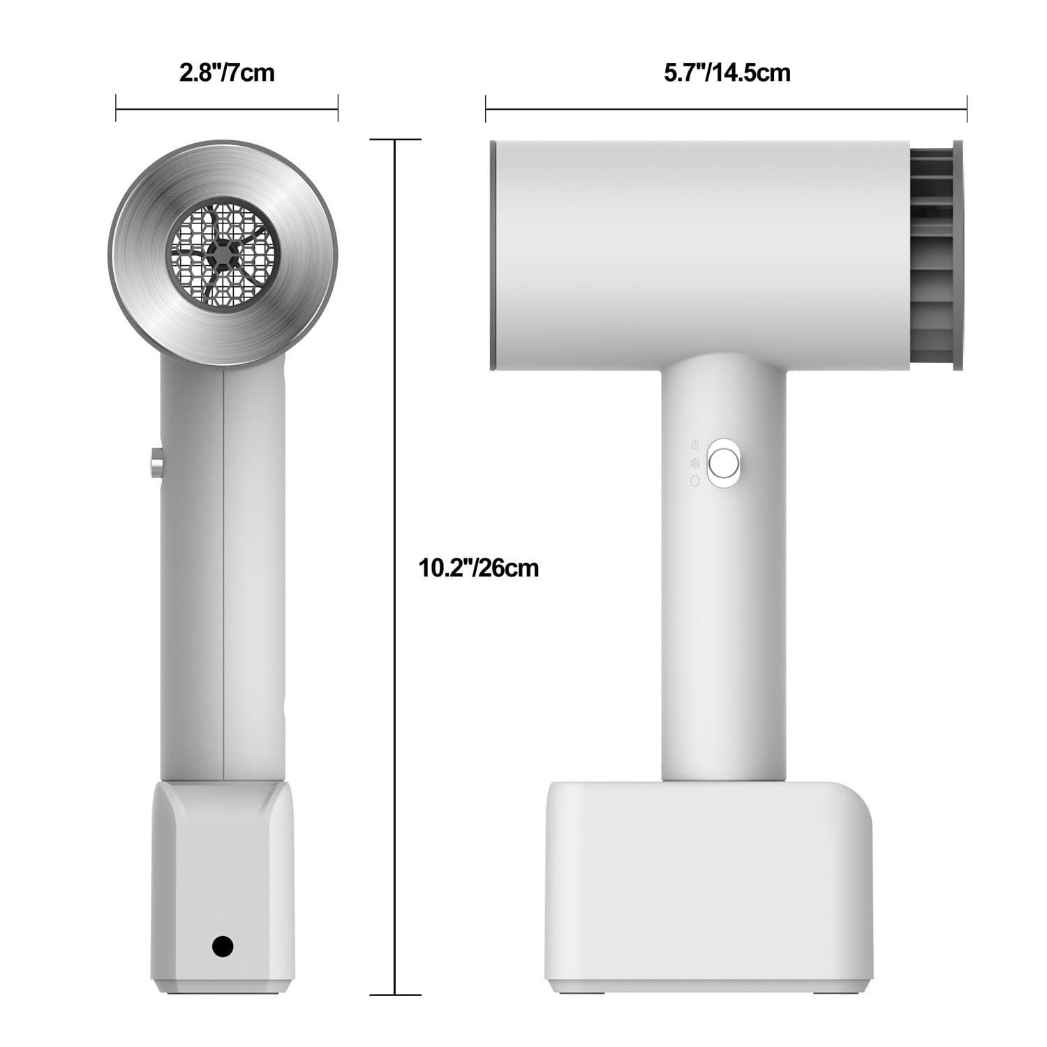 Portable Cordless Hair Dryer with Hot & Cold Wind - 15600mAh Rechargeable Blow Dryer for Travel, School, Pet Grooming & Oil Painting Drying | Wireless Hair Styling Tool for Home & On-the-Go Use