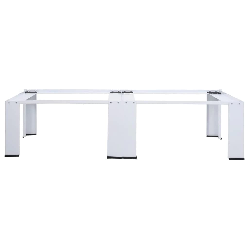 vidaXL White Washing Machine Pedestal Stand with Pull-Out Shelf - Heavy Duty Laundry Washer Dryer Riser for Home, Garden & Household Use - Perfect for Small Spaces & Stackable Appliances