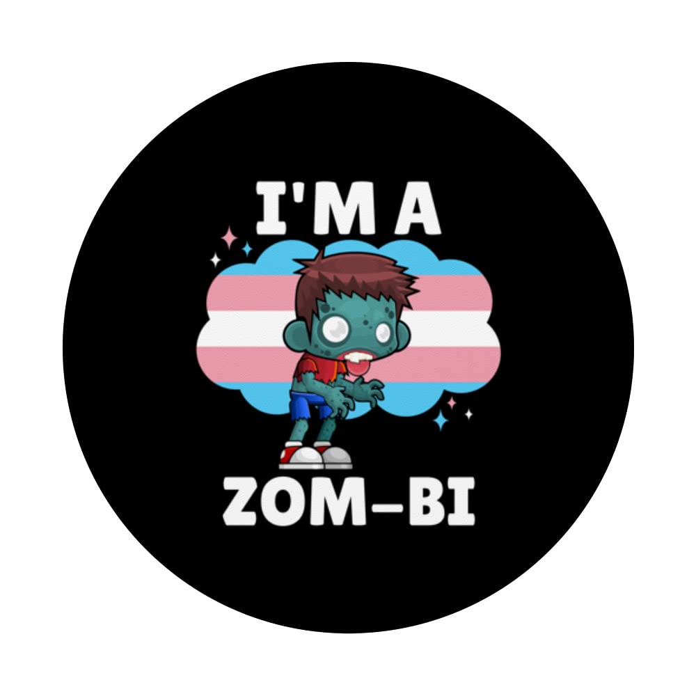 I'm A Zom-bi Bisexual Zombie Halloween Costume & Gay Pride PopSockets Swappable PopGrip - Perfect for Halloween Parties, Pride Events, and Phone Accessorizing
