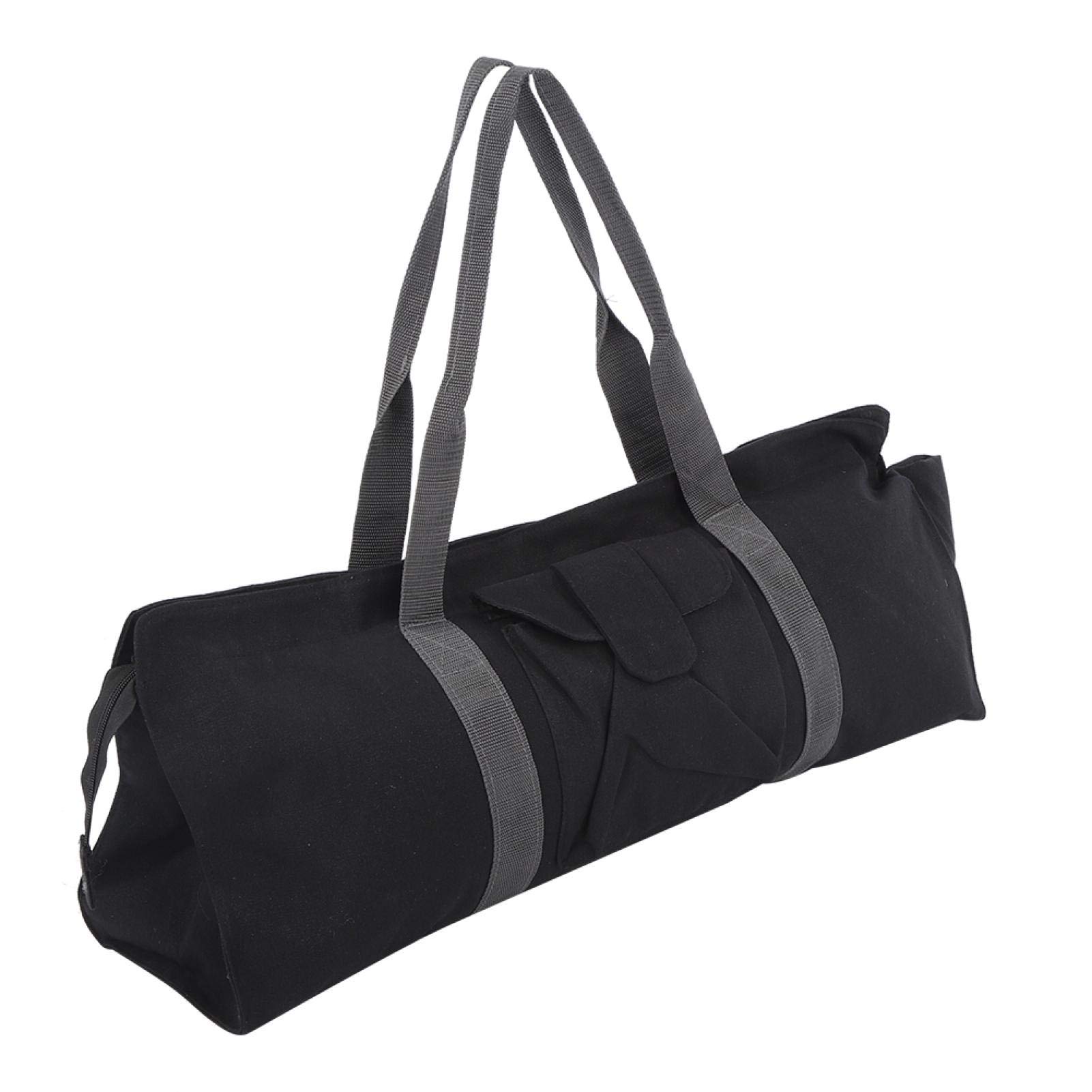 Premium Black Canvas Yoga Storage Bag for Sports & Fitness - Durable & Stylish Yoga Mat Carrier for Gym, Travel & Home Workouts