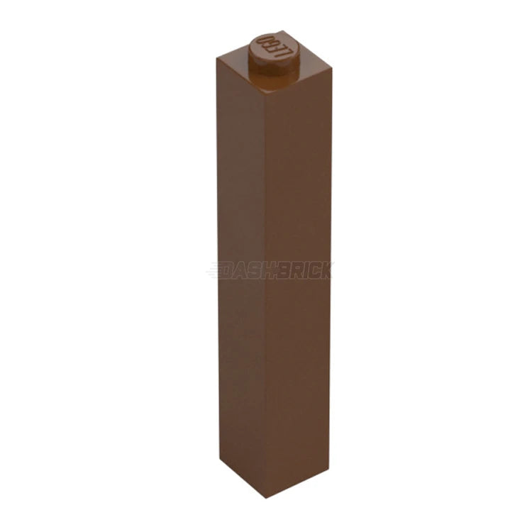 LEGO Brick 1x1x5 Solid Stud Reddish Brown (2453b) 4226966 - Perfect for Miniature Models, DIY Crafts & LEGO Architecture Projects