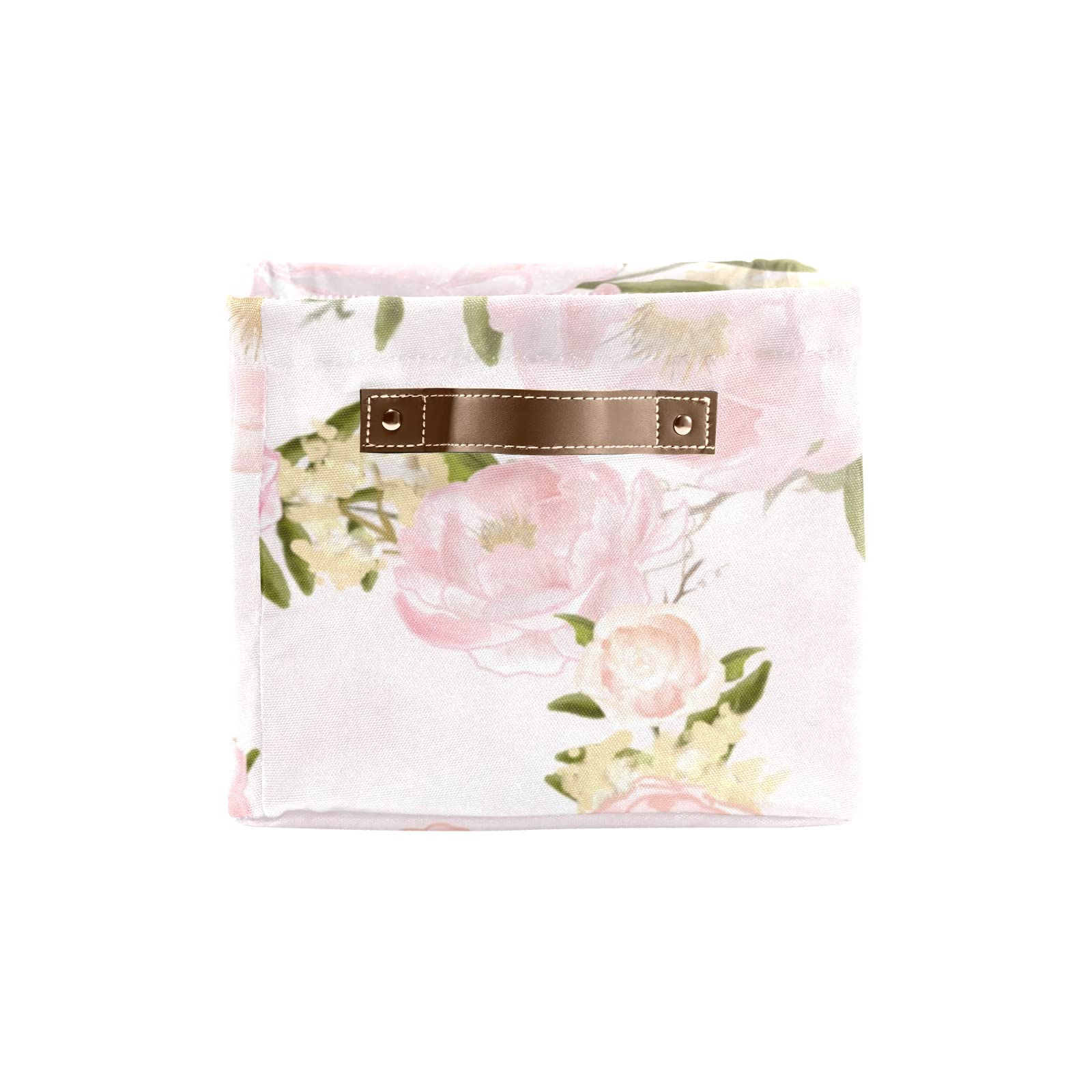 Personalized Pink Floral Waterproof Storage Box - Custom Name Cloth Towel & Book Organizer for Bathroom, Office & Home Decor - 1 Pack